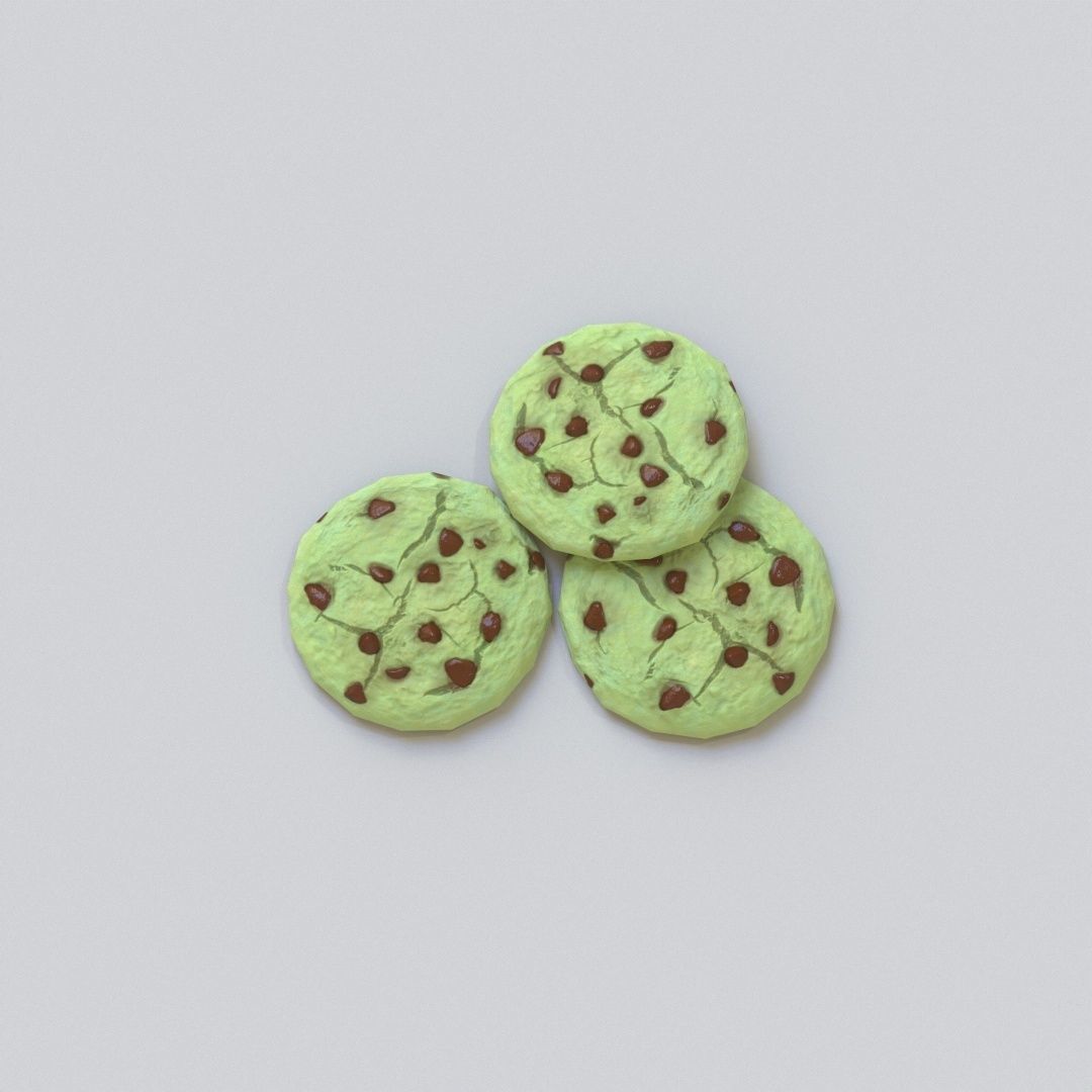 Mint Chocolate Chip Cookies G74 Low-poly 3D model_8