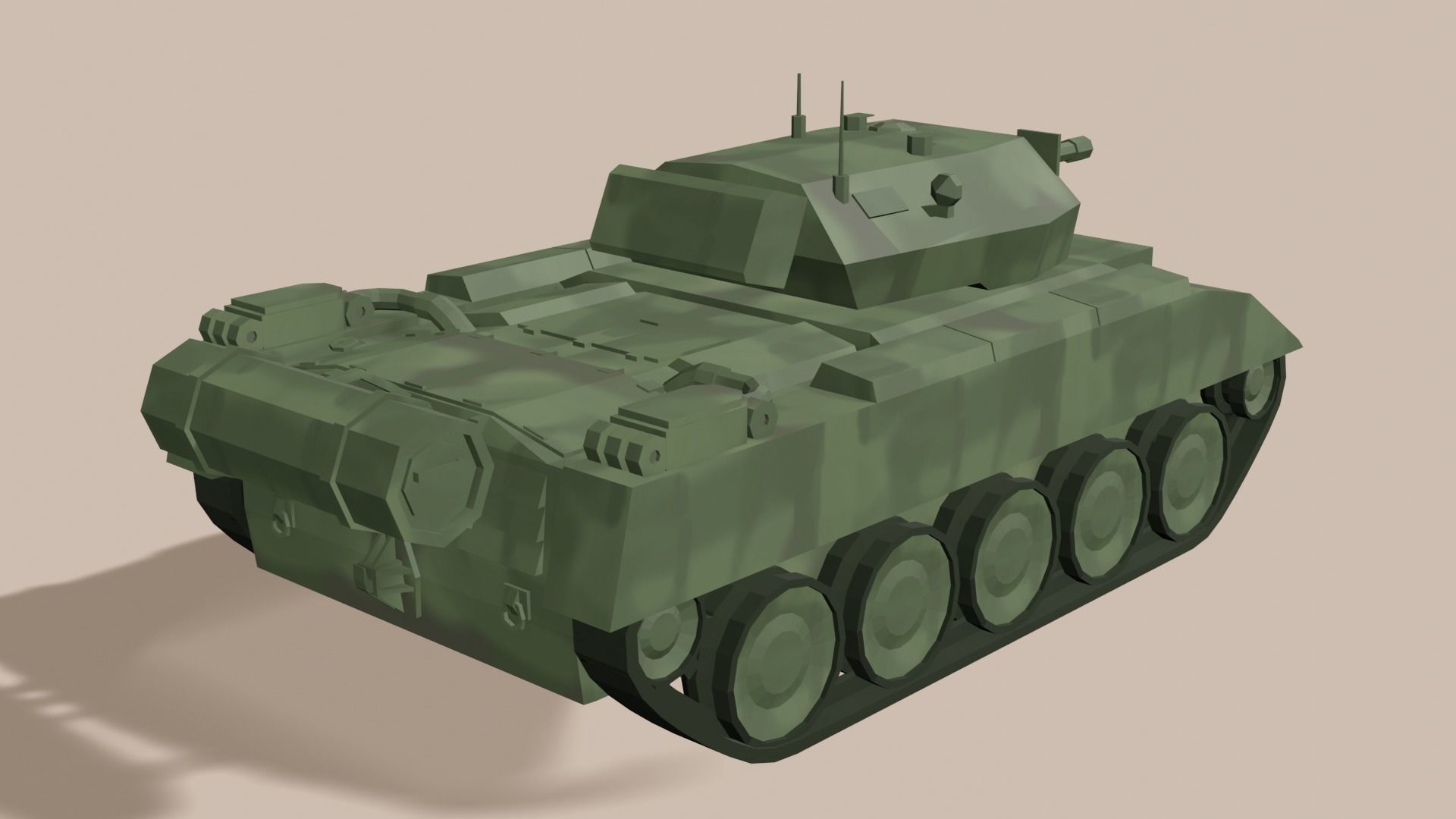Tank inspired in British Crusader Tank Low-poly 3D model_1