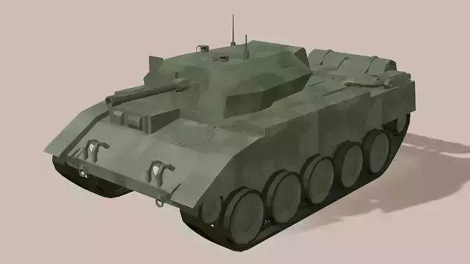 Tank inspired in British Crusader Tank Low-poly 3D model