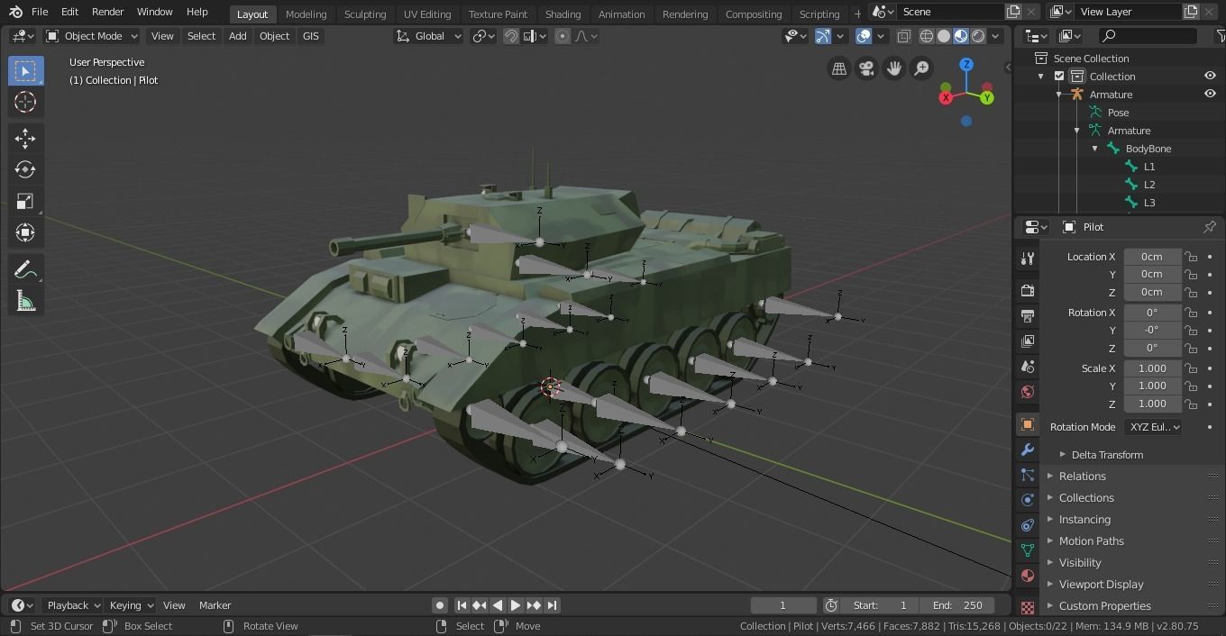 Tank inspired in British Crusader Tank Low-poly 3D model_10