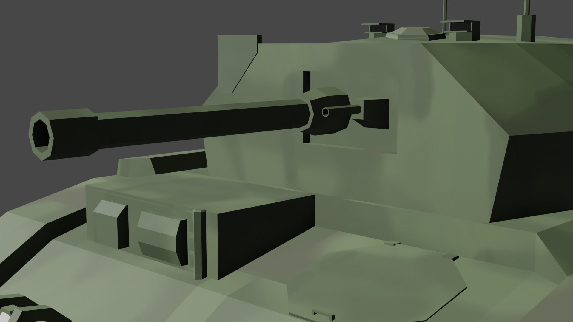 Tank inspired in British Crusader Tank Low-poly 3D model_8