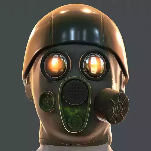 Gas mask helmet 3d model scifi Low-poly 