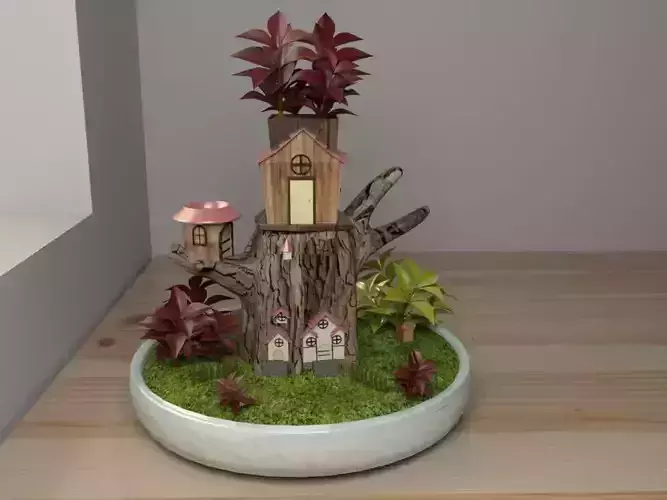 creative pot flower 3D model