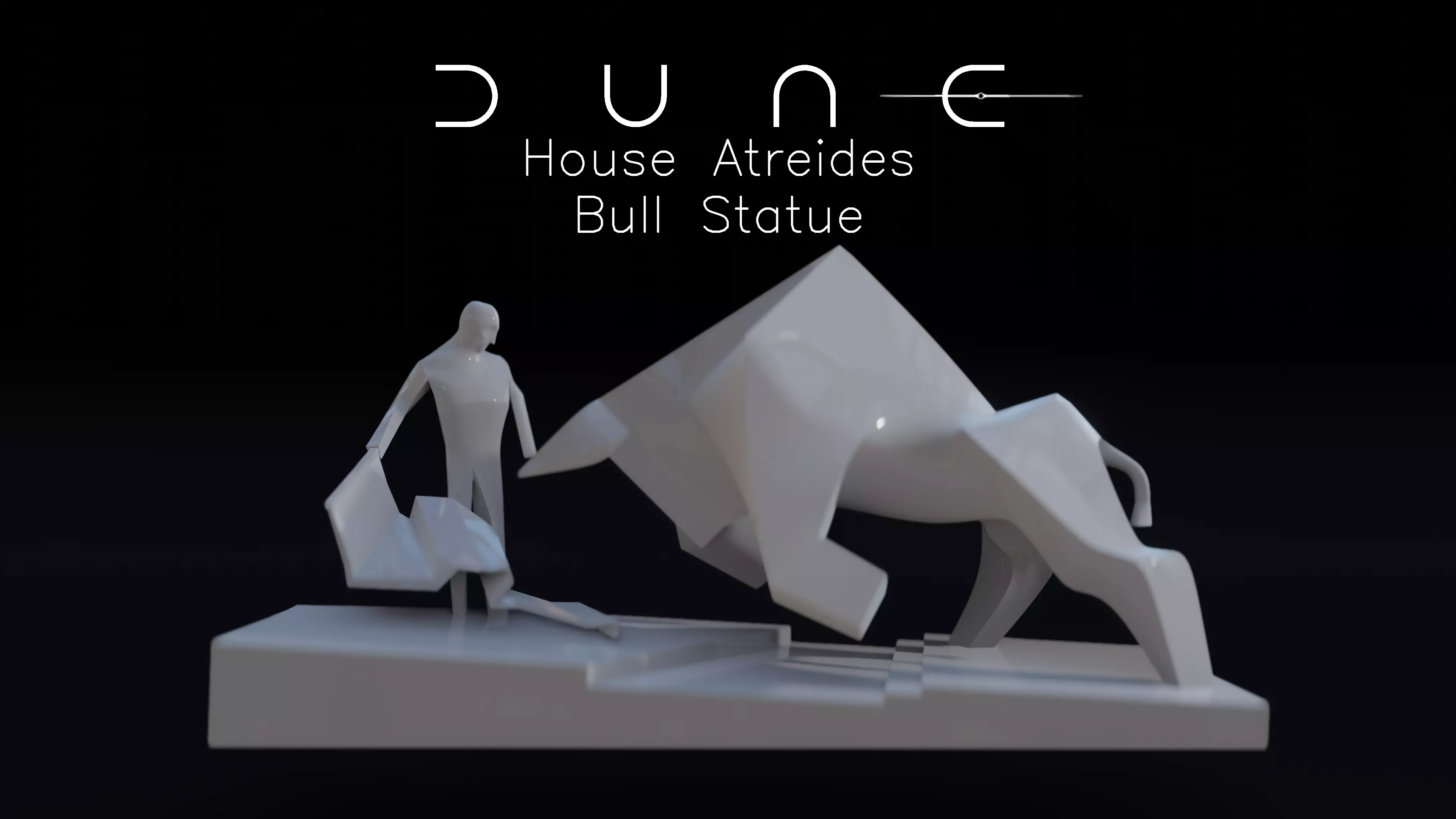 Dune 2021 House Atreides Bull Statue 3D Model for 3D Printing 3D print model_0