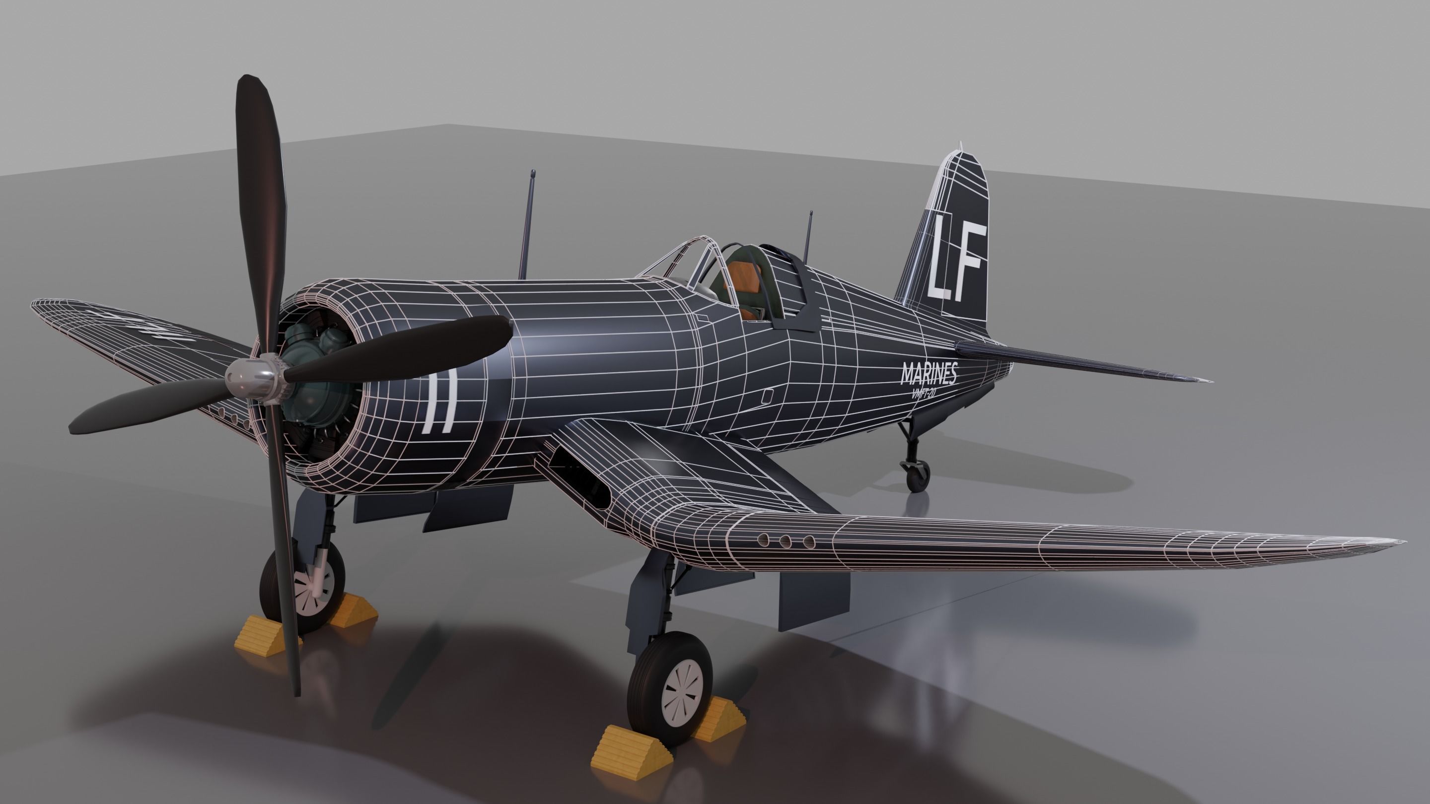 Vought F4u Corsair 3D model_8