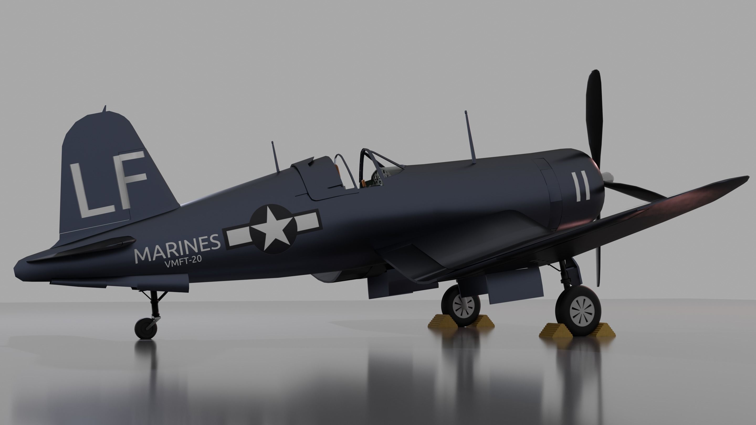 Vought F4u Corsair 3D model_5