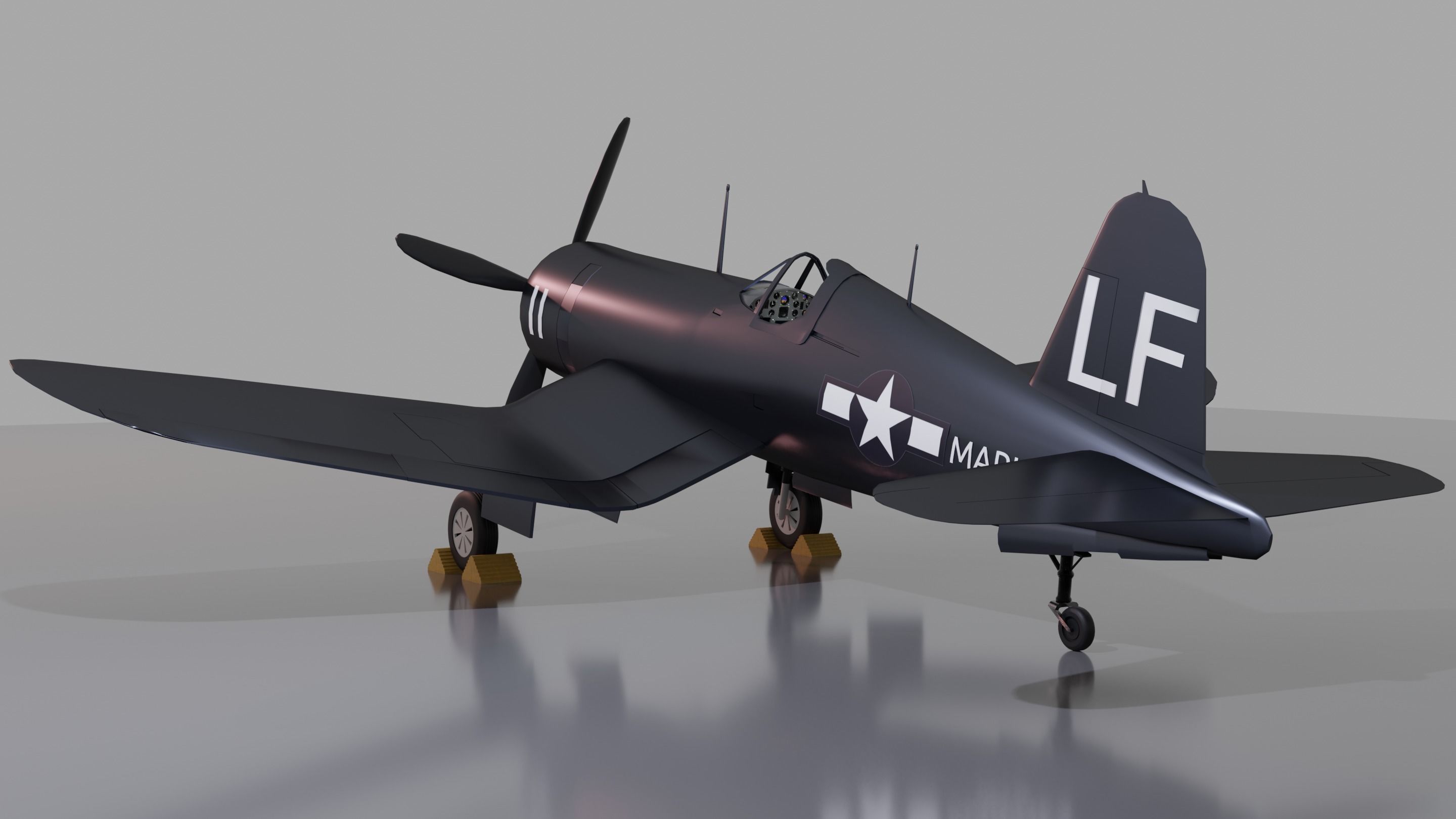 Vought F4u Corsair 3D model_2