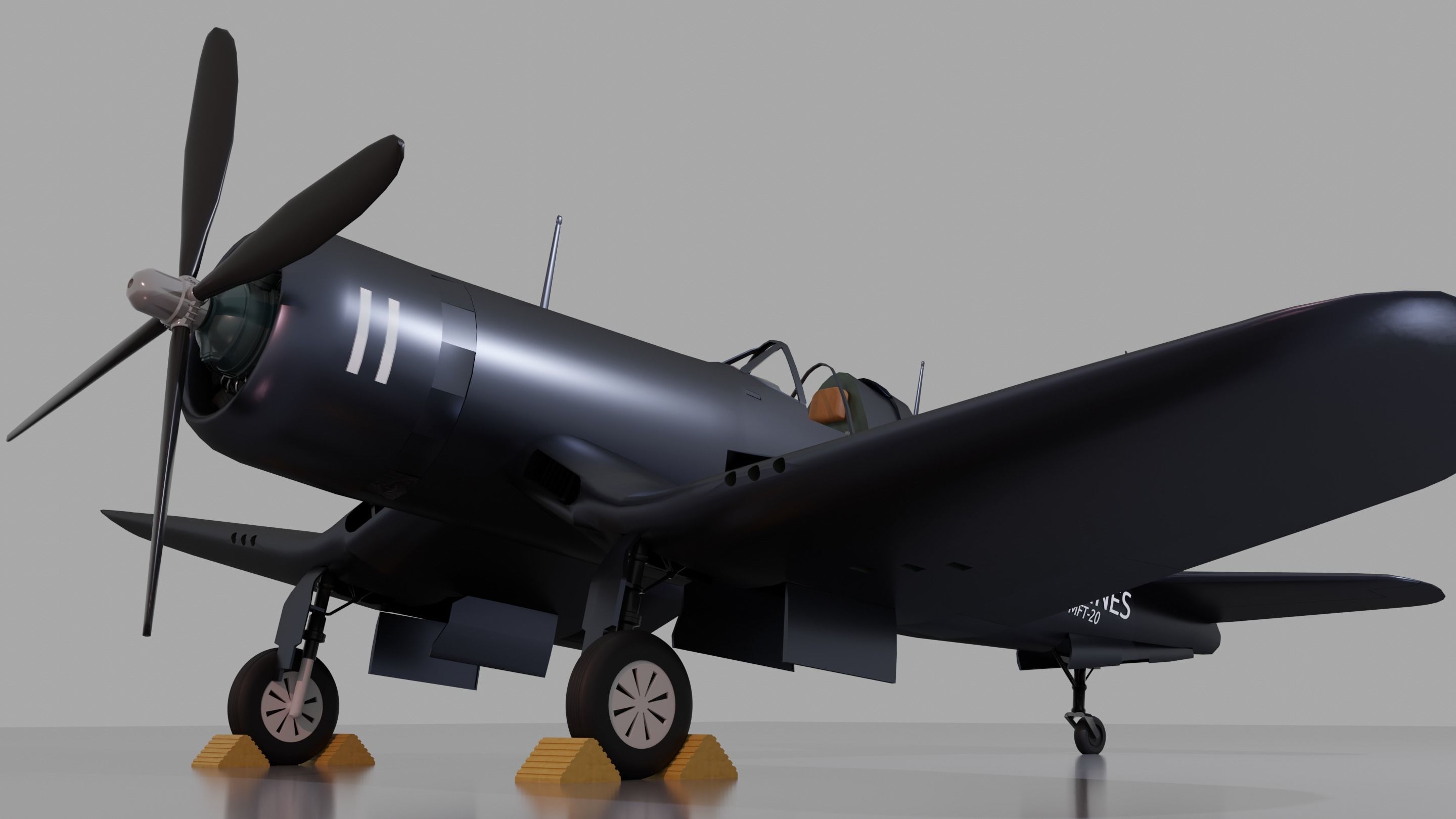 Vought F4u Corsair 3D model_7