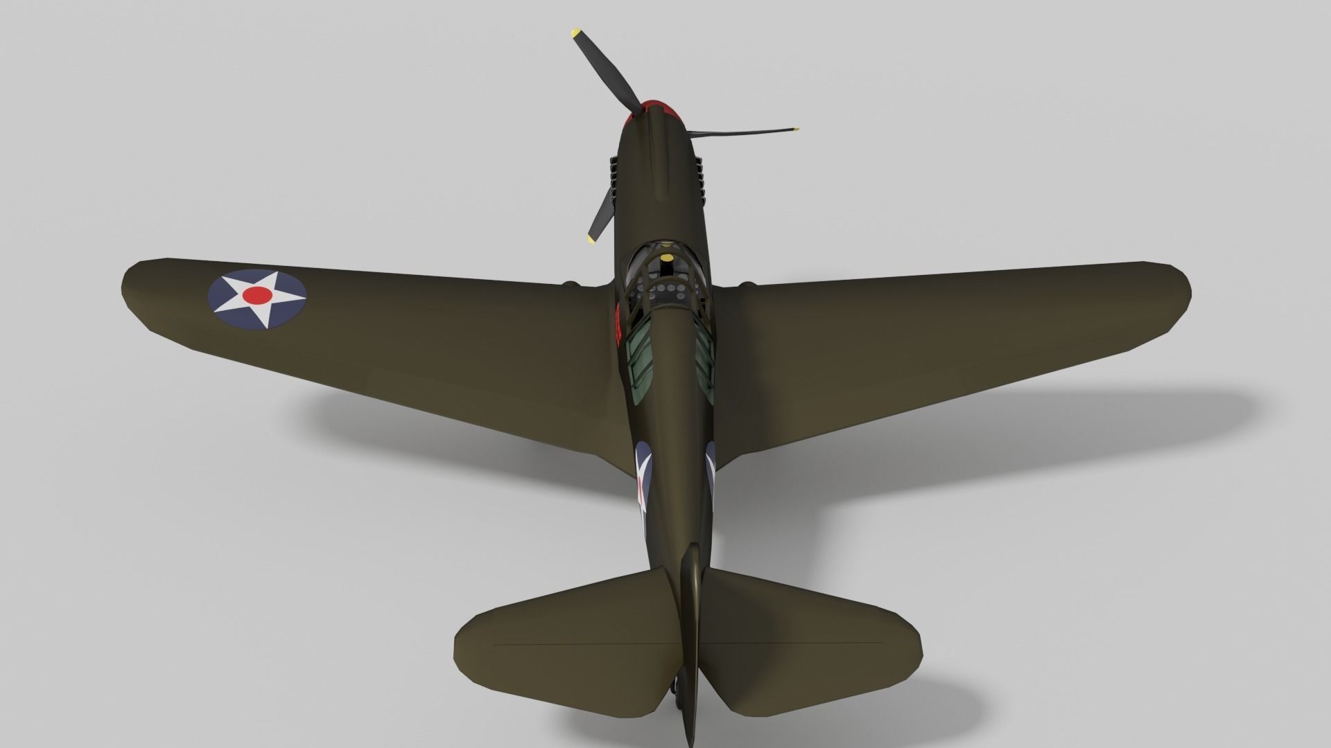 P-40 Warhawk Low-poly 3D model_3