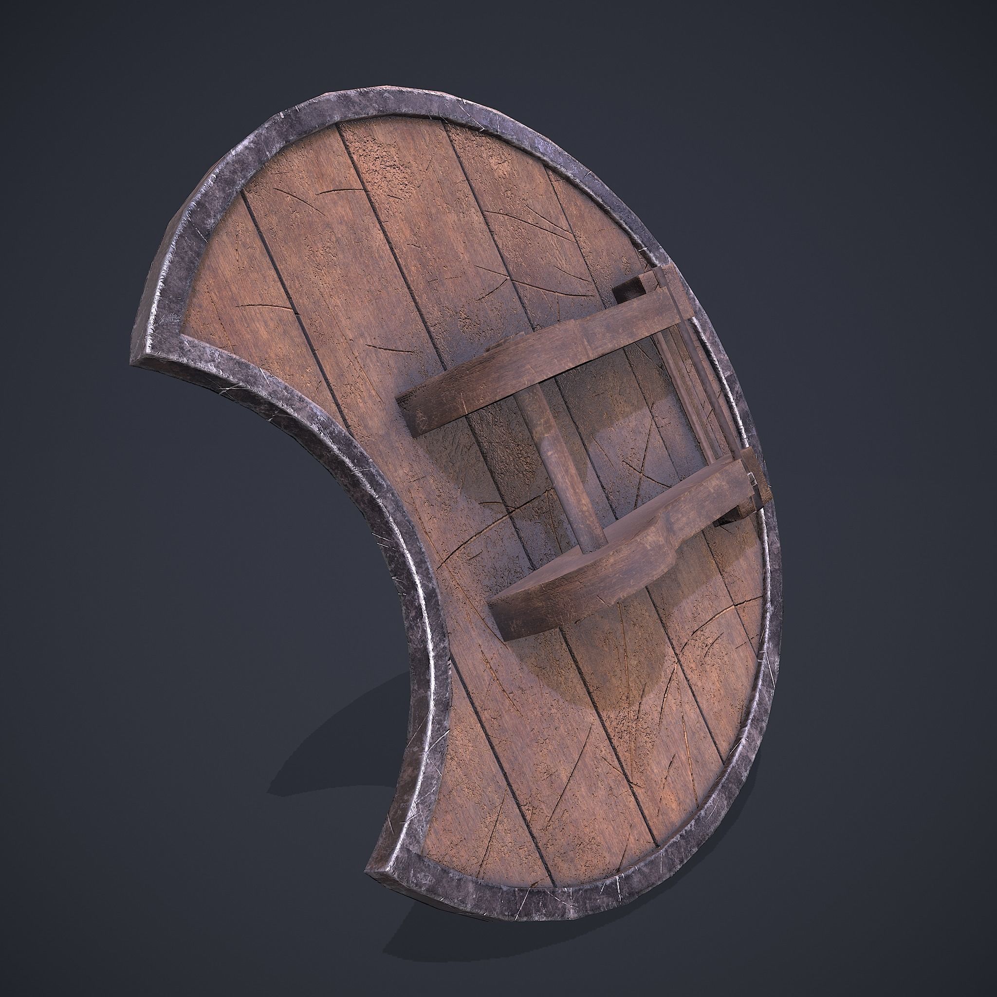 Medeival Warriors LARP Shield Low-poly 3D model_11