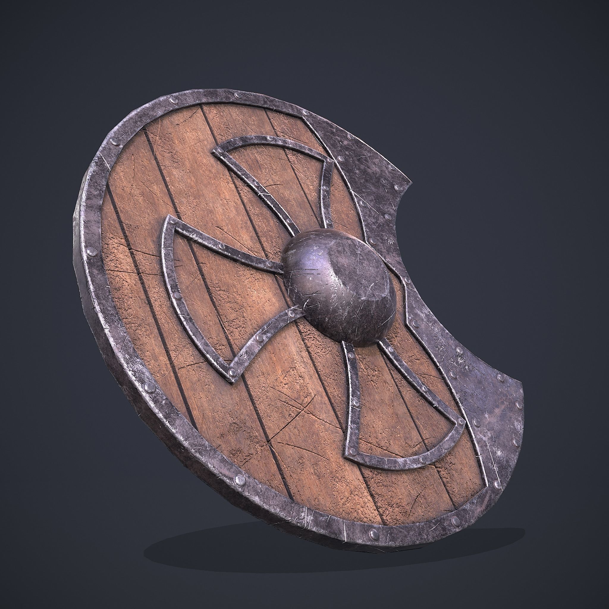 Medeival Warriors LARP Shield Low-poly 3D model_7