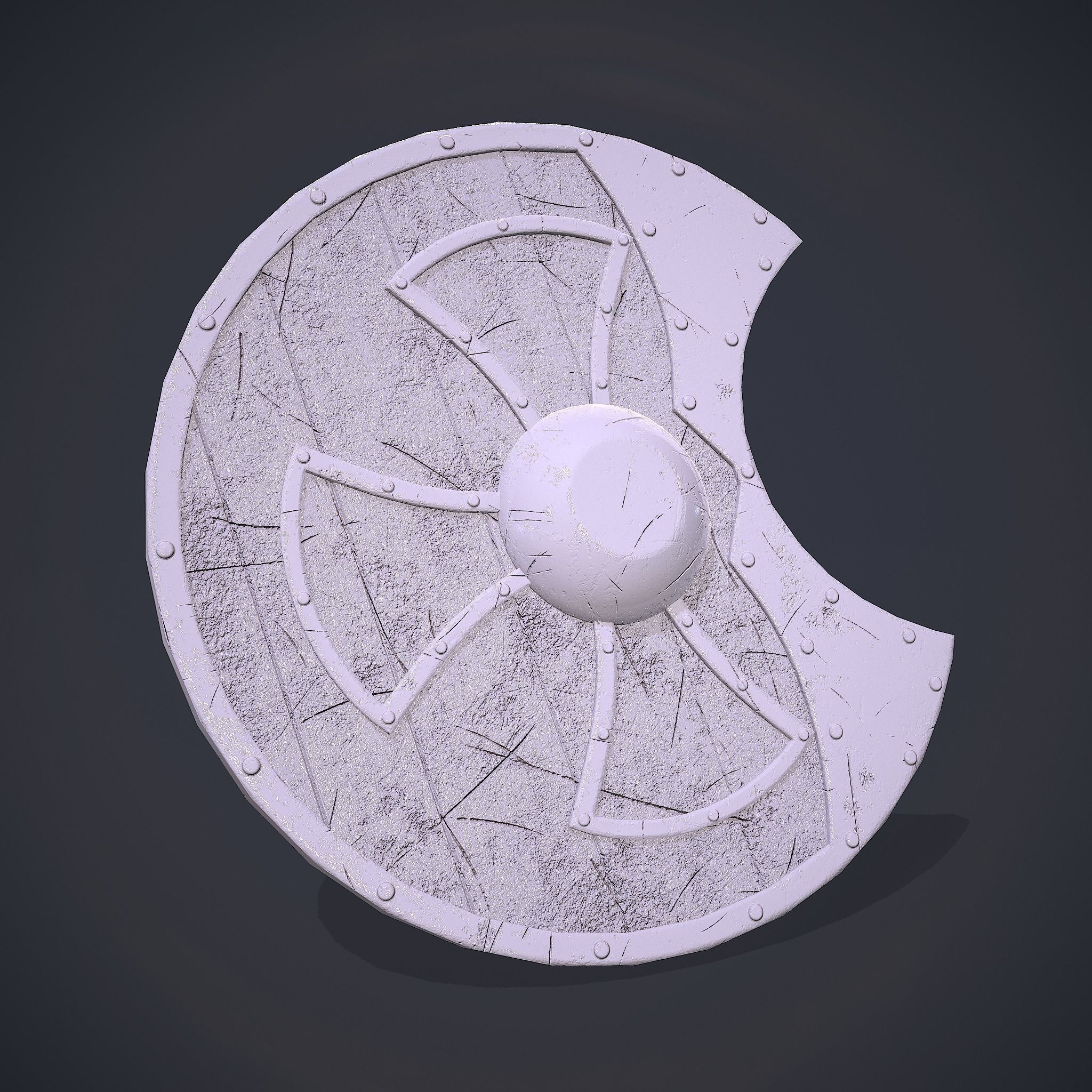 Medeival Warriors LARP Shield Low-poly 3D model_14
