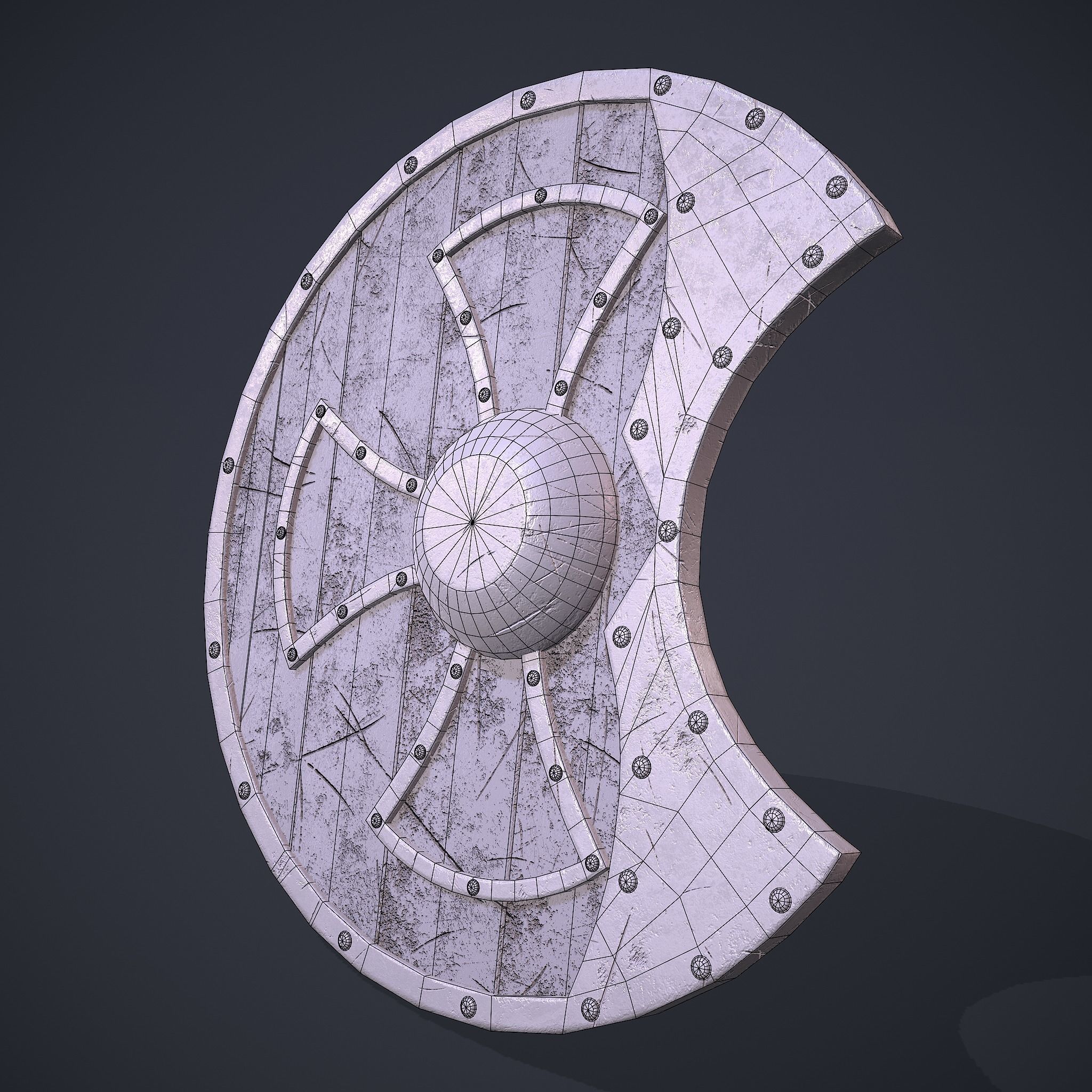 Medeival Warriors LARP Shield Low-poly 3D model_24