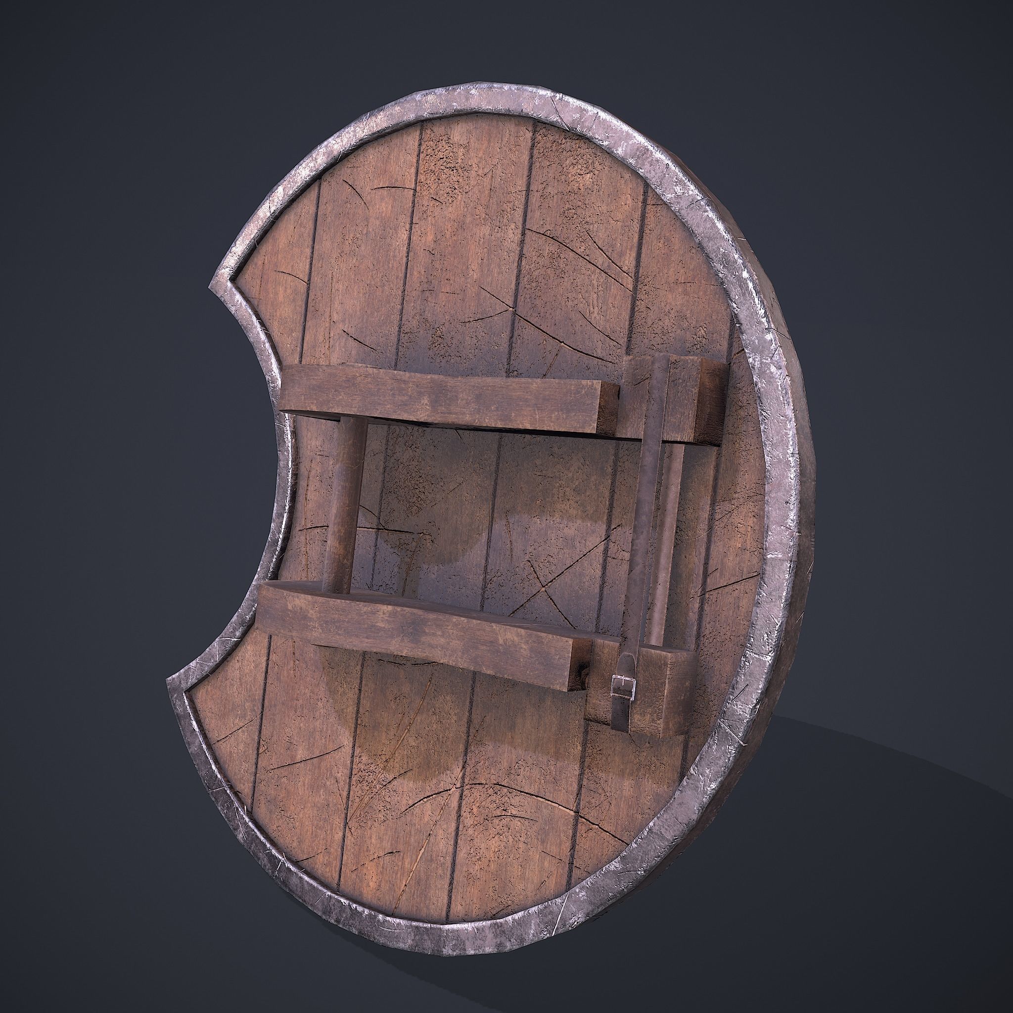 Medeival Warriors LARP Shield Low-poly 3D model_12