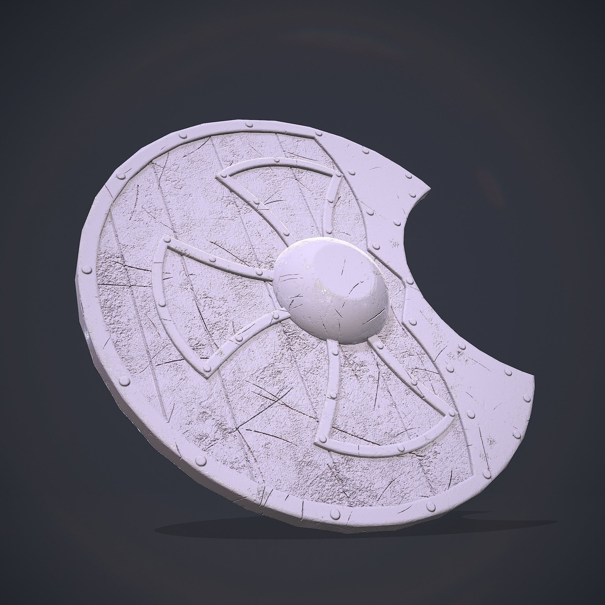 Medeival Warriors LARP Shield Low-poly 3D model_17