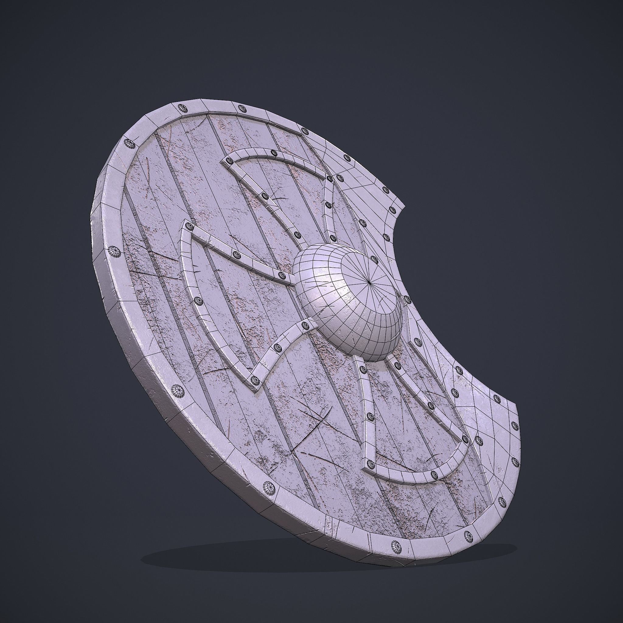 Medeival Warriors LARP Shield Low-poly 3D model_26