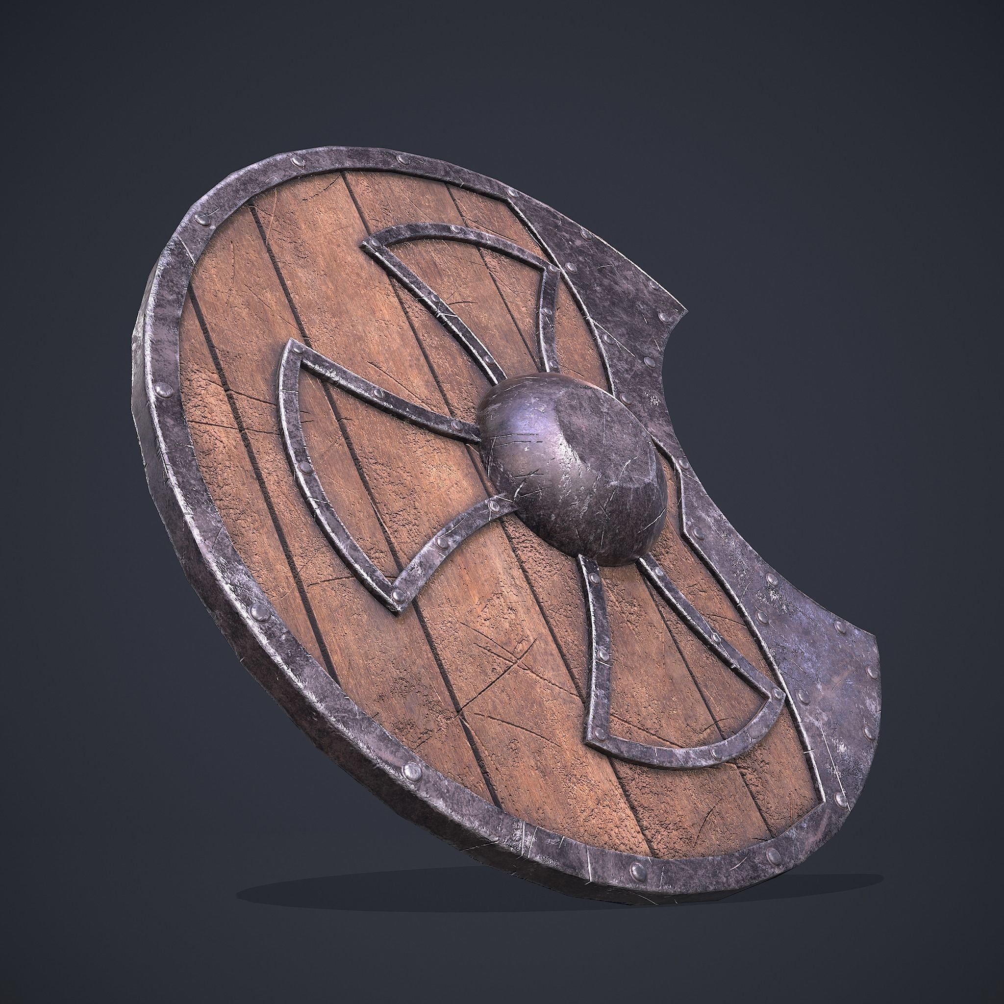 Medeival Warriors LARP Shield Low-poly 3D model_10