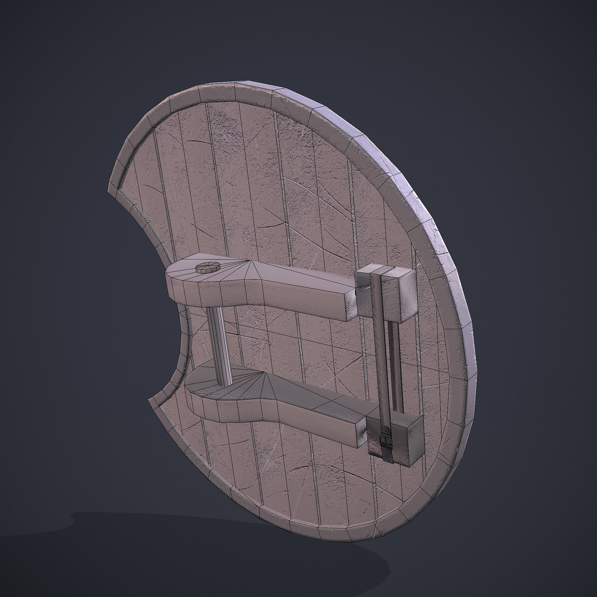 Medeival Warriors LARP Shield Low-poly 3D model_25