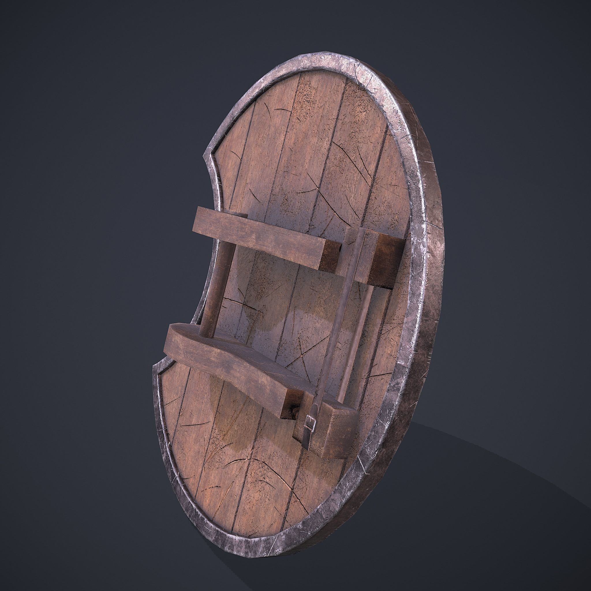 Medeival Warriors LARP Shield Low-poly 3D model_13