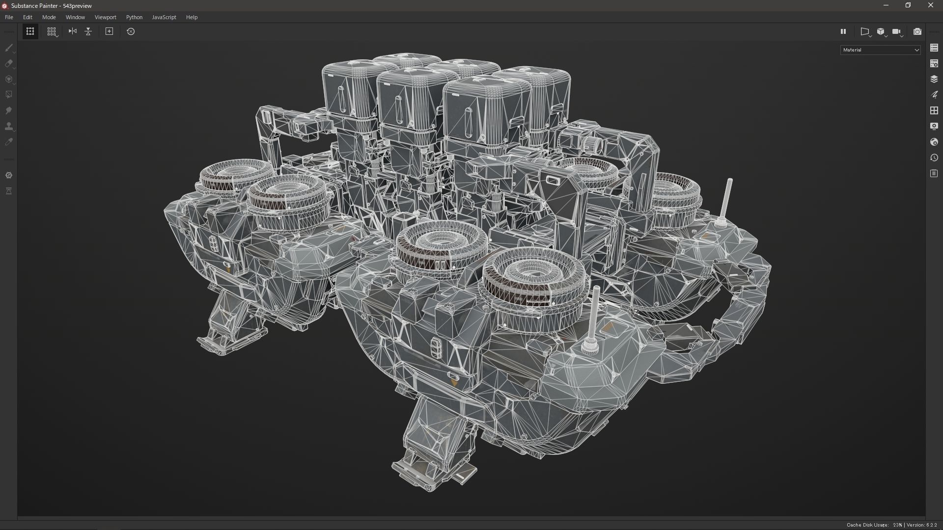 Scifi-543 spacecraft with two tanks 3D model_5