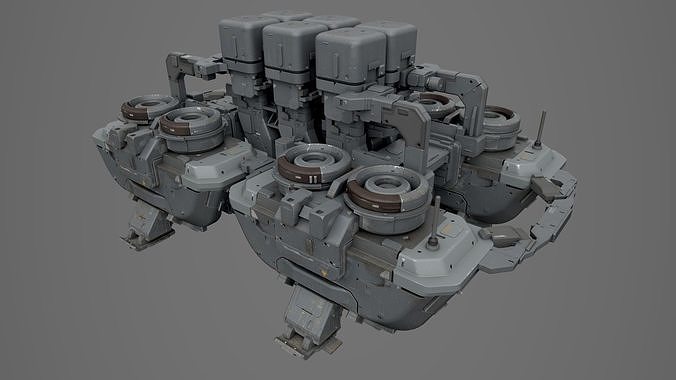 Scifi-543 spacecraft with two tanks 3D model