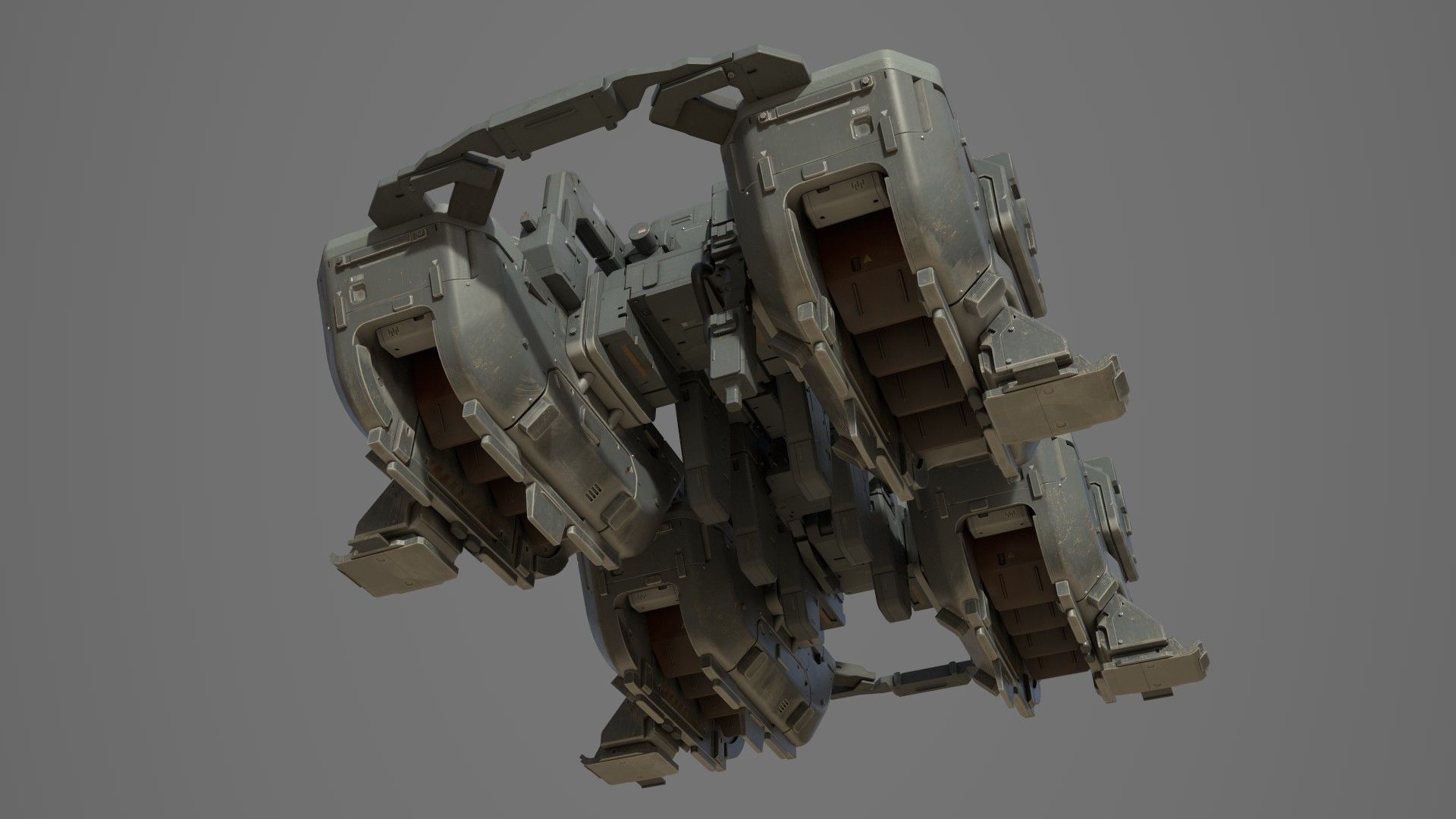 Scifi-543 spacecraft with two tanks 3D model_4