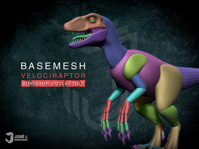 Blockout Velociraptor 3D model