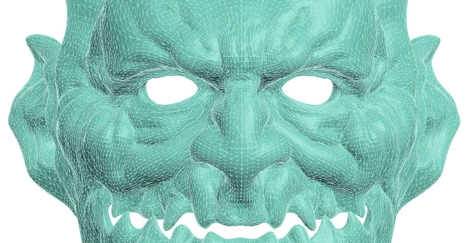 STL MASK - Demon 3D print model_5