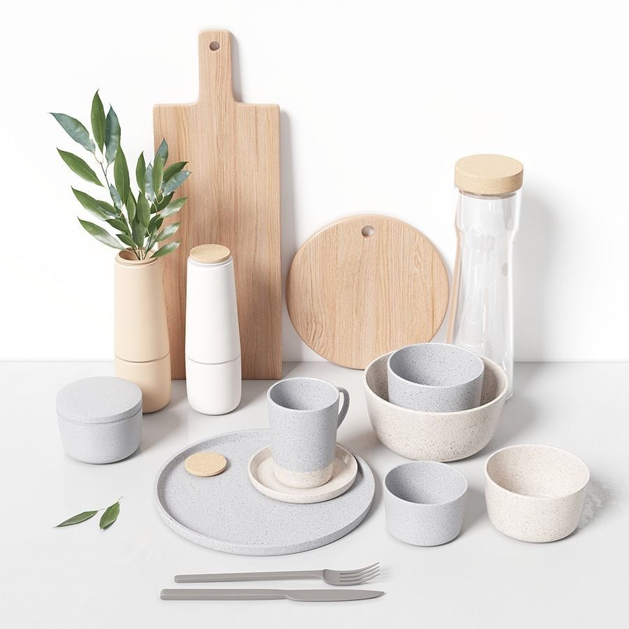 Minimalist tableware 3D model_2