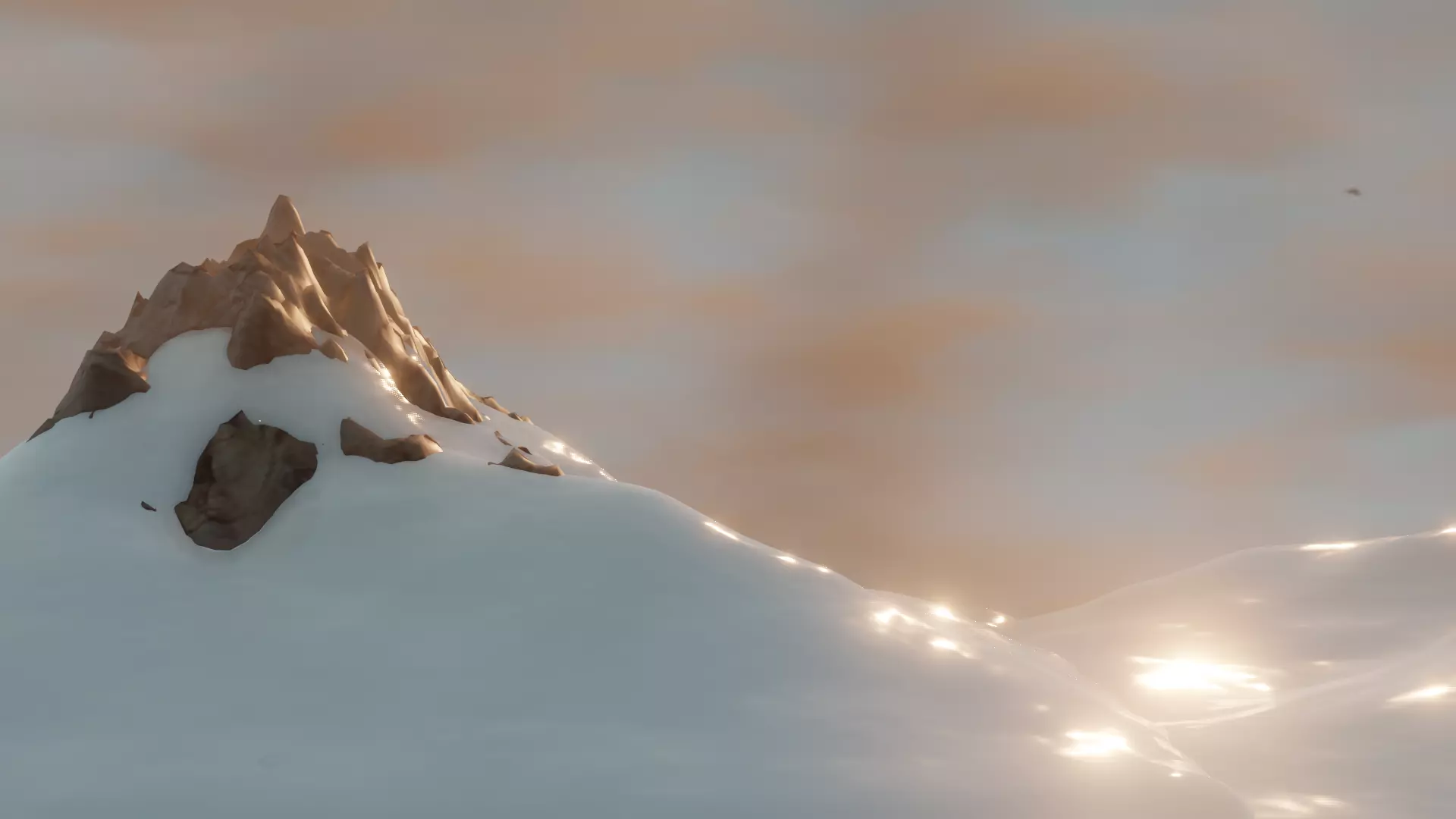 mountain snow landscape Low-poly 3D model_0