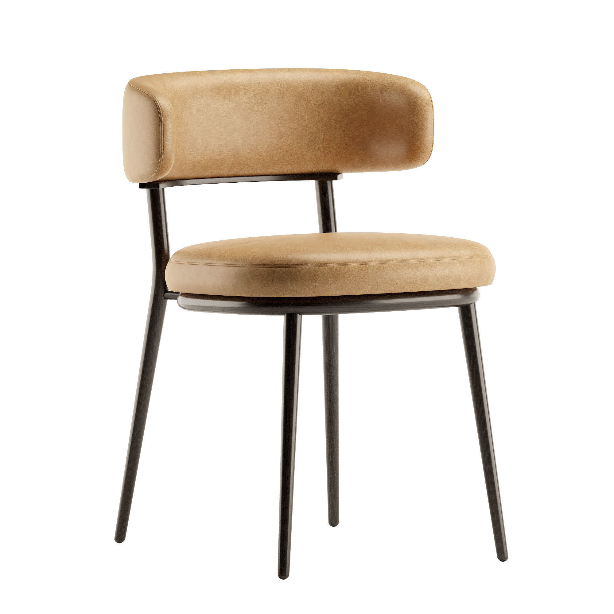 Dining set 3 four chairs and table 3D model_2