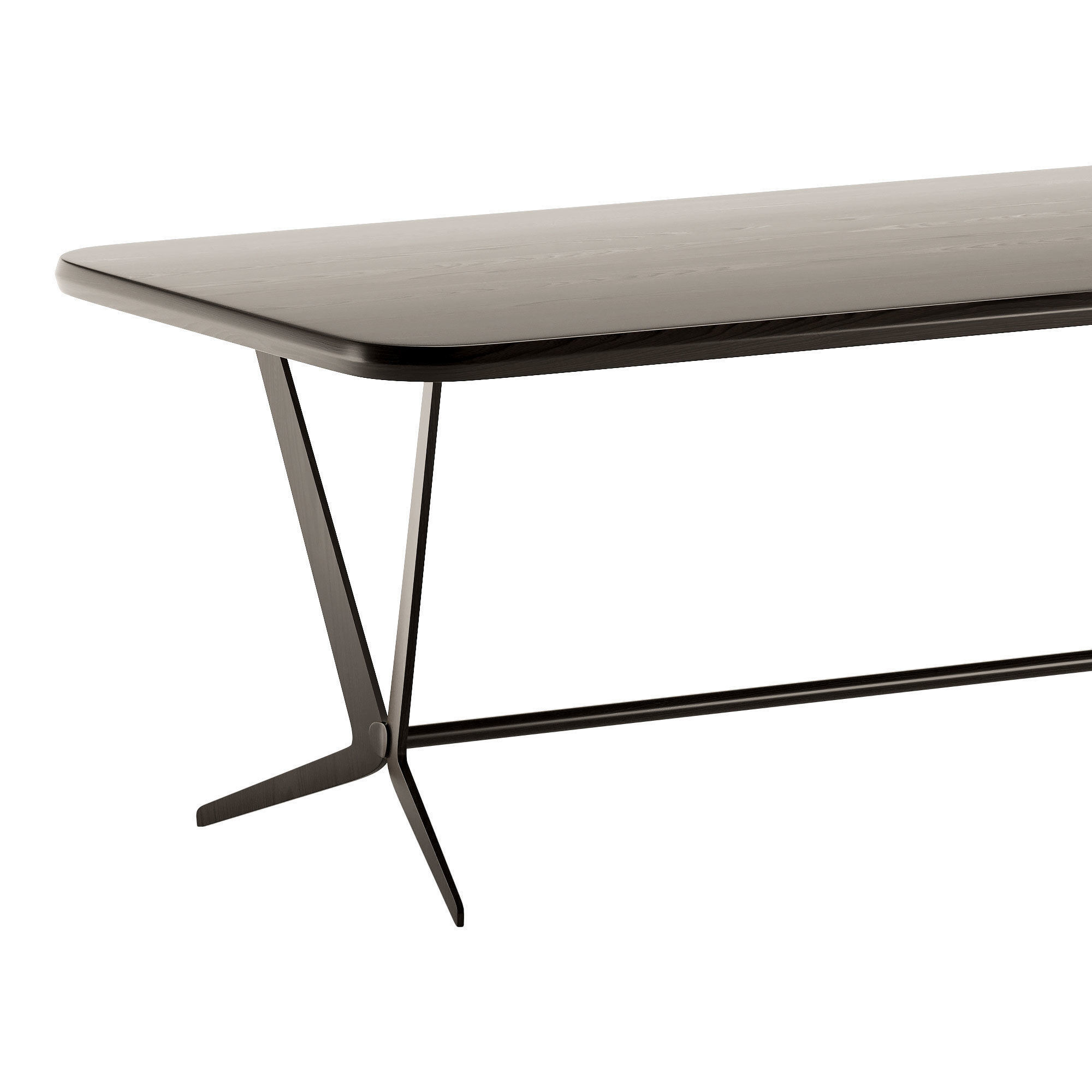 Dining set 3 four chairs and table 3D model_3