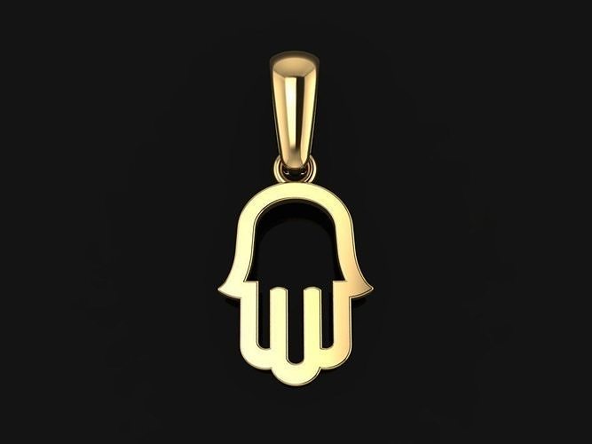 DAINTY HAMSA PENDANT FRAME CHARM 3D print model