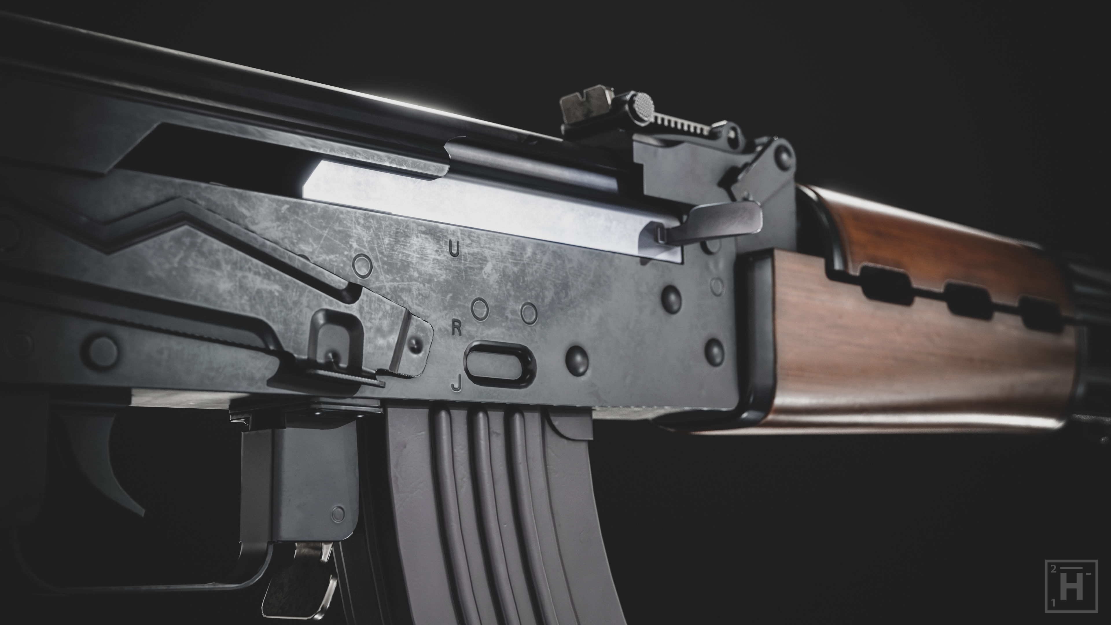 M70 Assault Rifle Low-poly 3D model_4