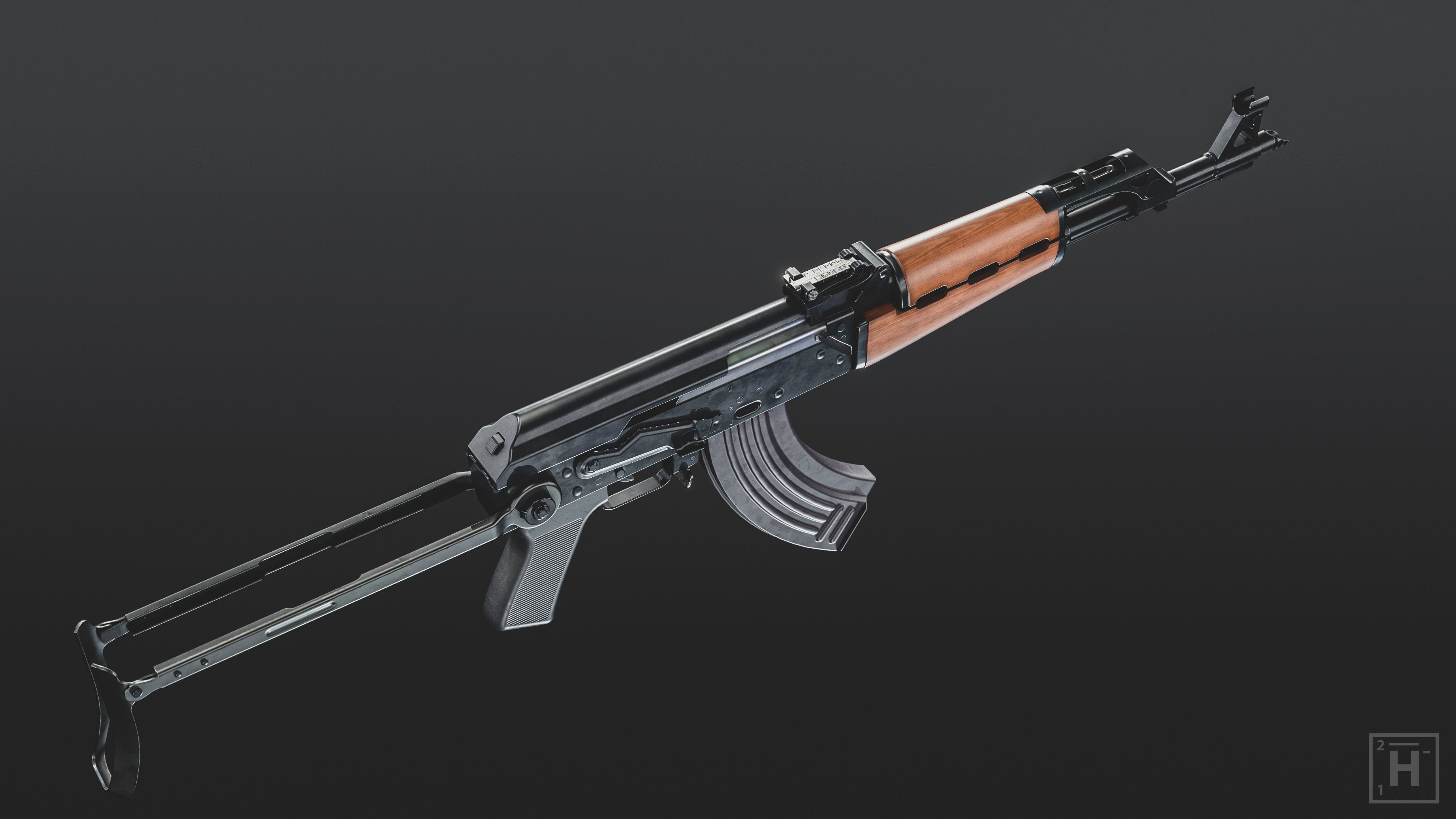 M70 Assault Rifle Low-poly 3D model_5