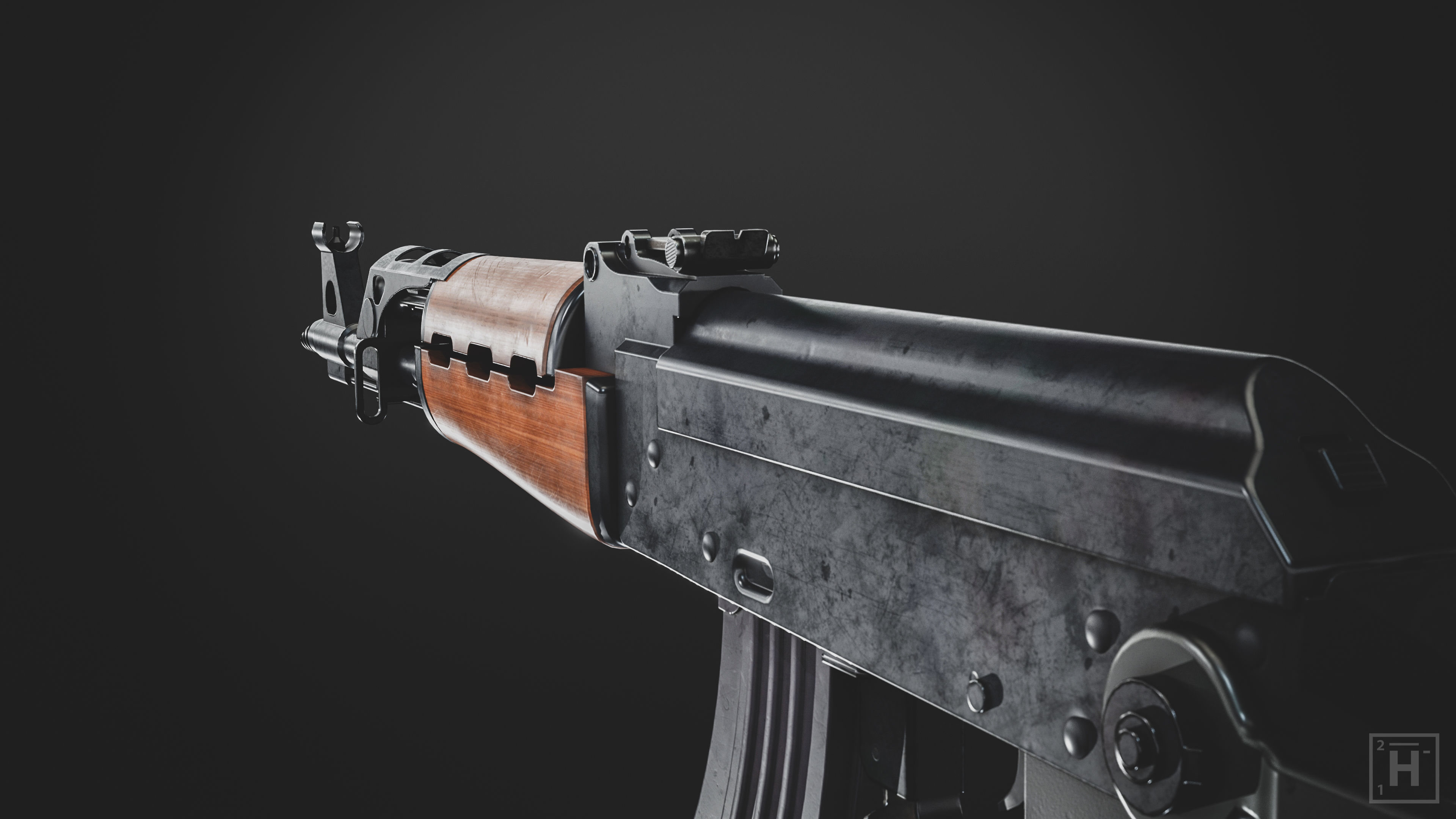 M70 Assault Rifle Low-poly 3D model_7