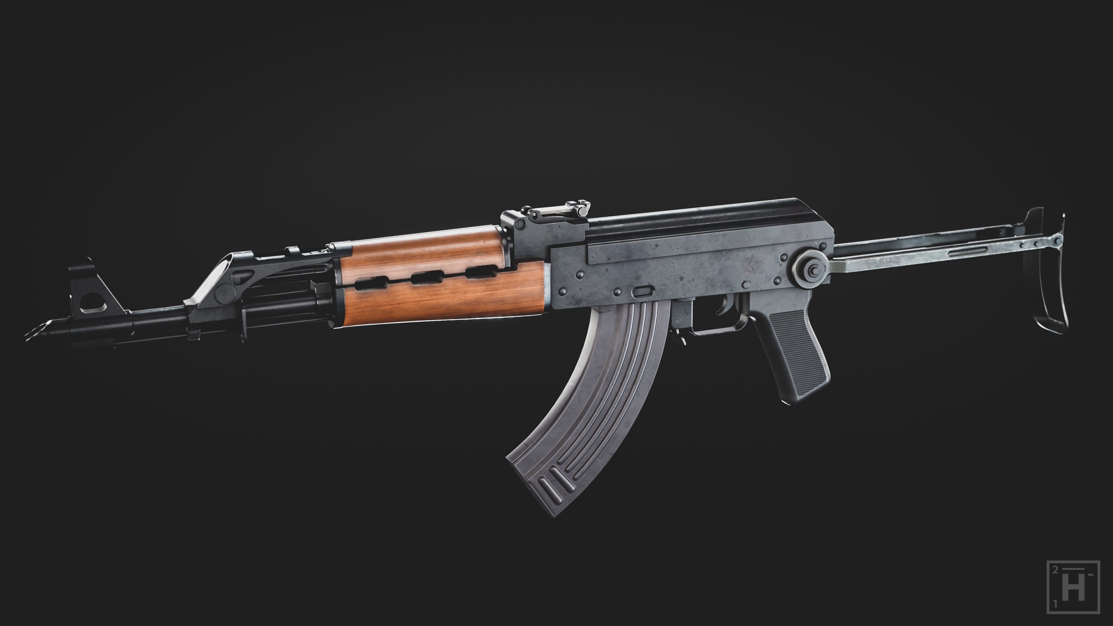 M70 Assault Rifle Low-poly 3D model_3