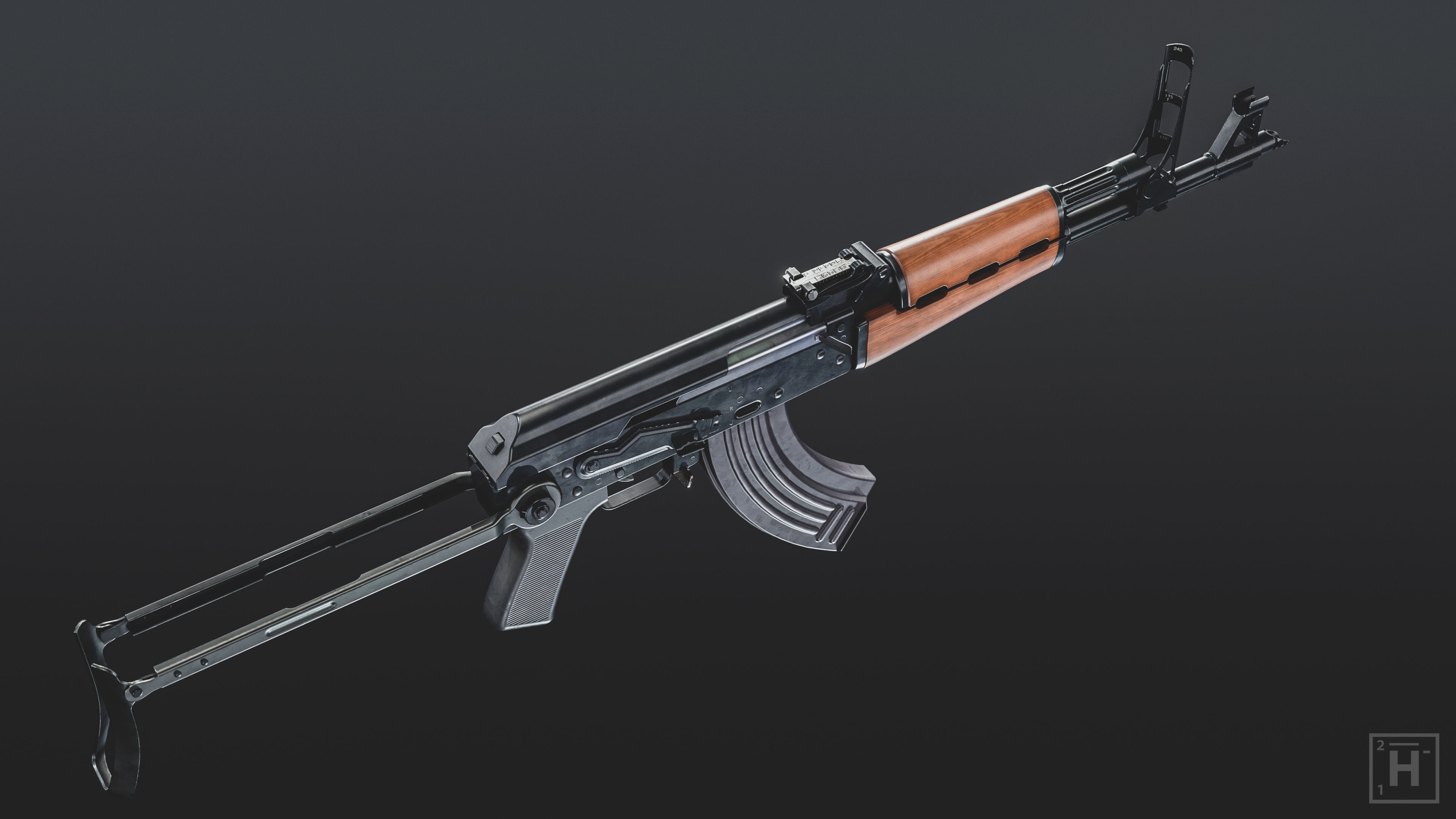 M70 Assault Rifle Low-poly 3D model_6