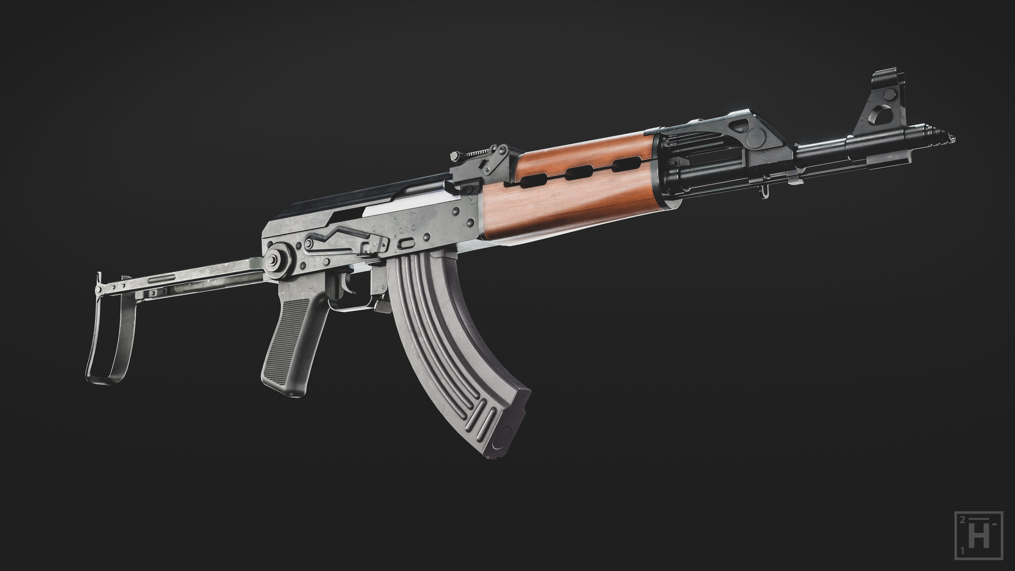 M70 Assault Rifle Low-poly 3D model_2