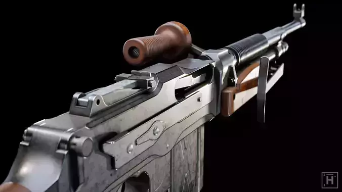 FN Model-D world war ii rifle Low-poly 3D model