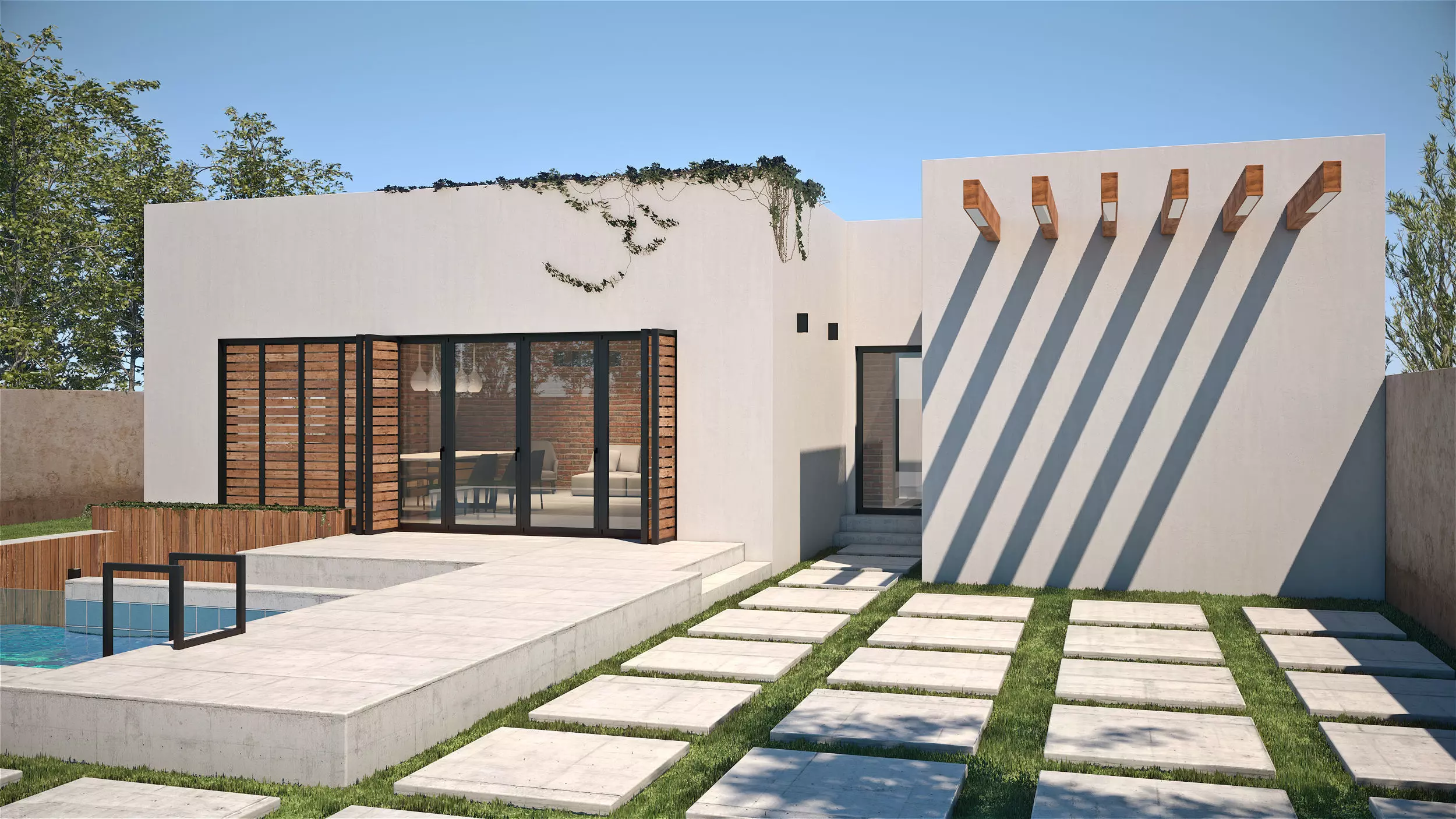 Exterior House Scene 4 - White Villa 3D model