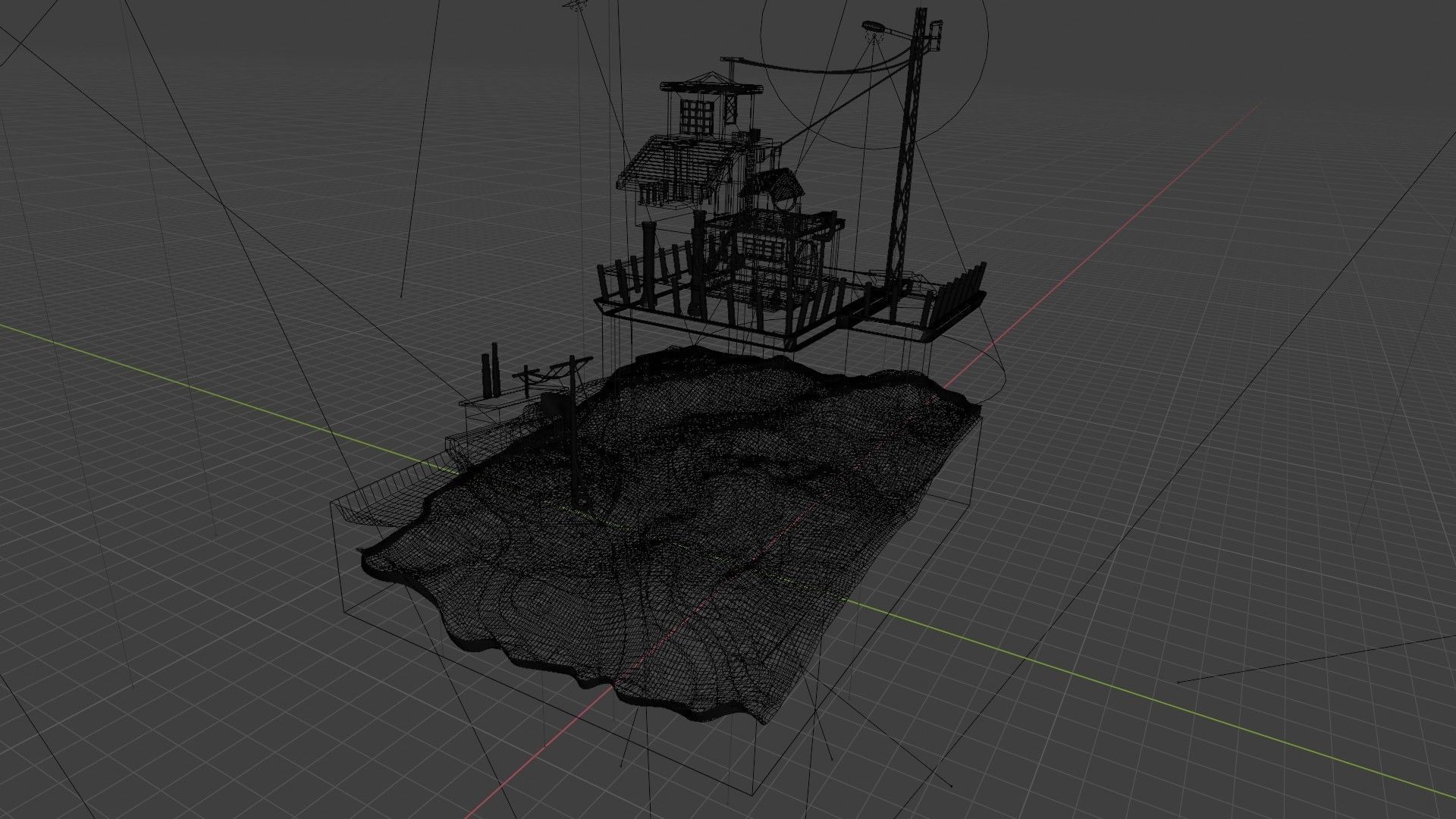 low poly harbor house Low-poly 3D model_4