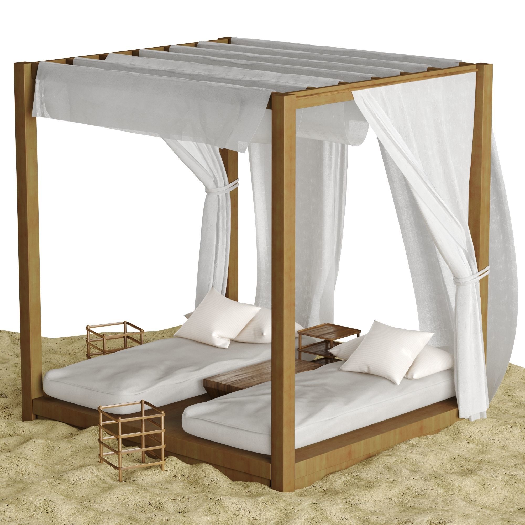 Beach lounge outdoor set 2 3D model_21