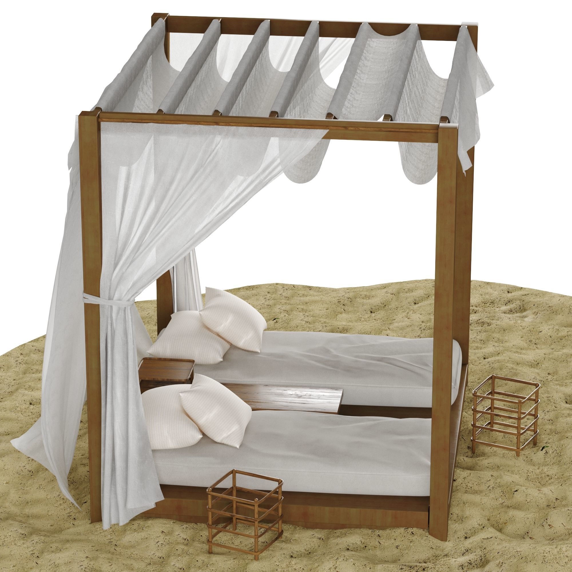 Beach lounge outdoor set 2 3D model_28
