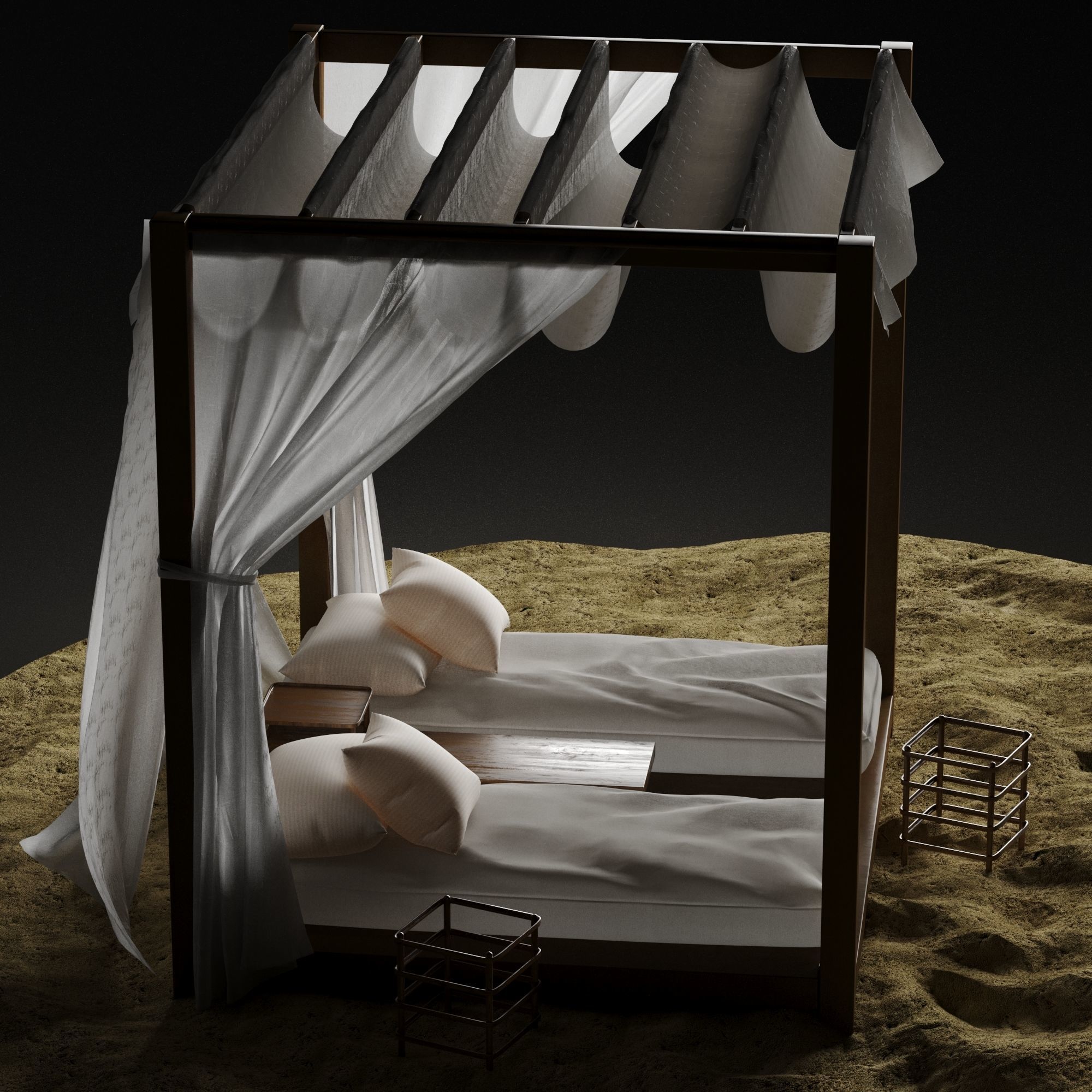 Beach lounge outdoor set 2 3D model_29