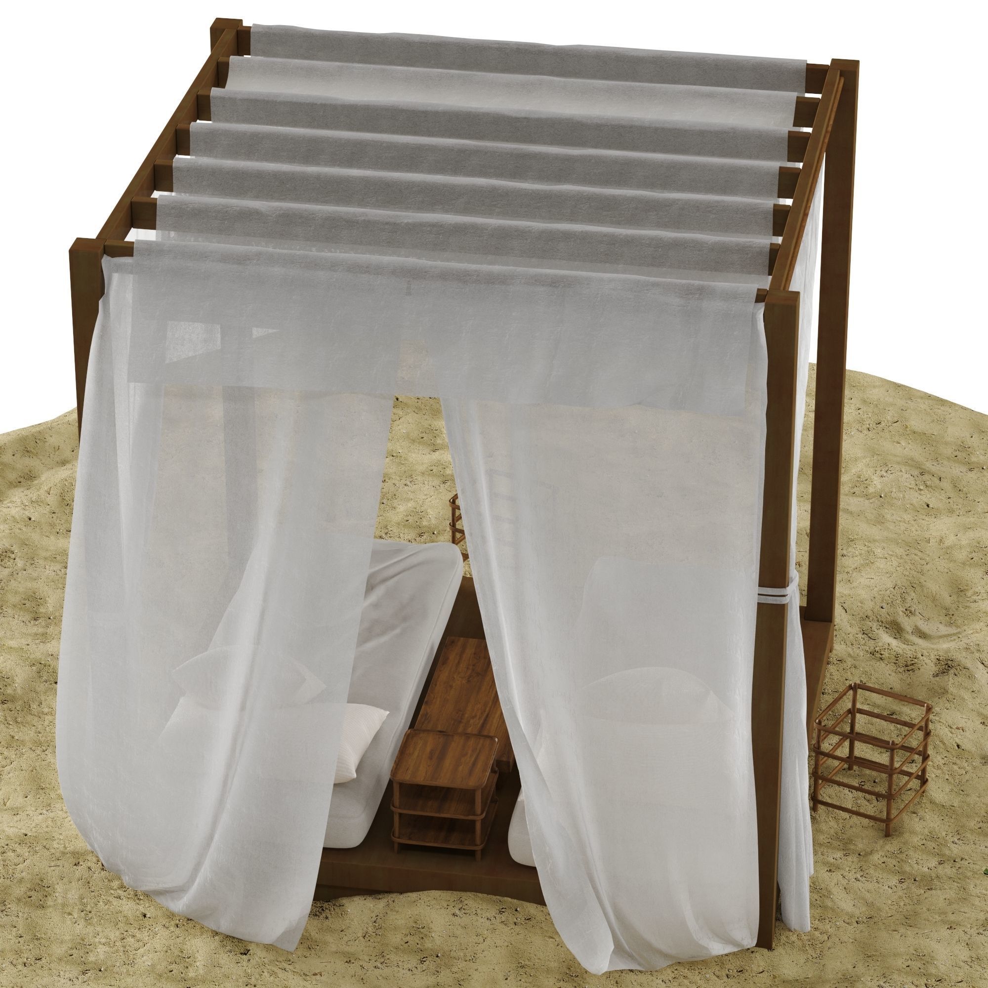 Beach lounge outdoor set 2 3D model_26