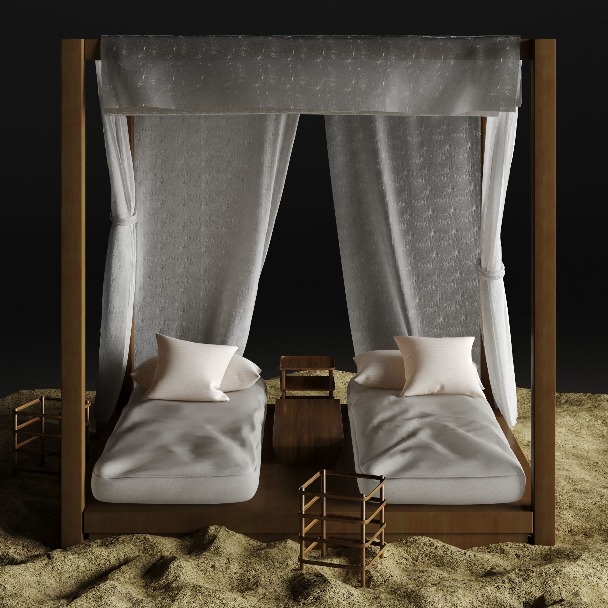 Beach lounge outdoor set 2 3D model_41