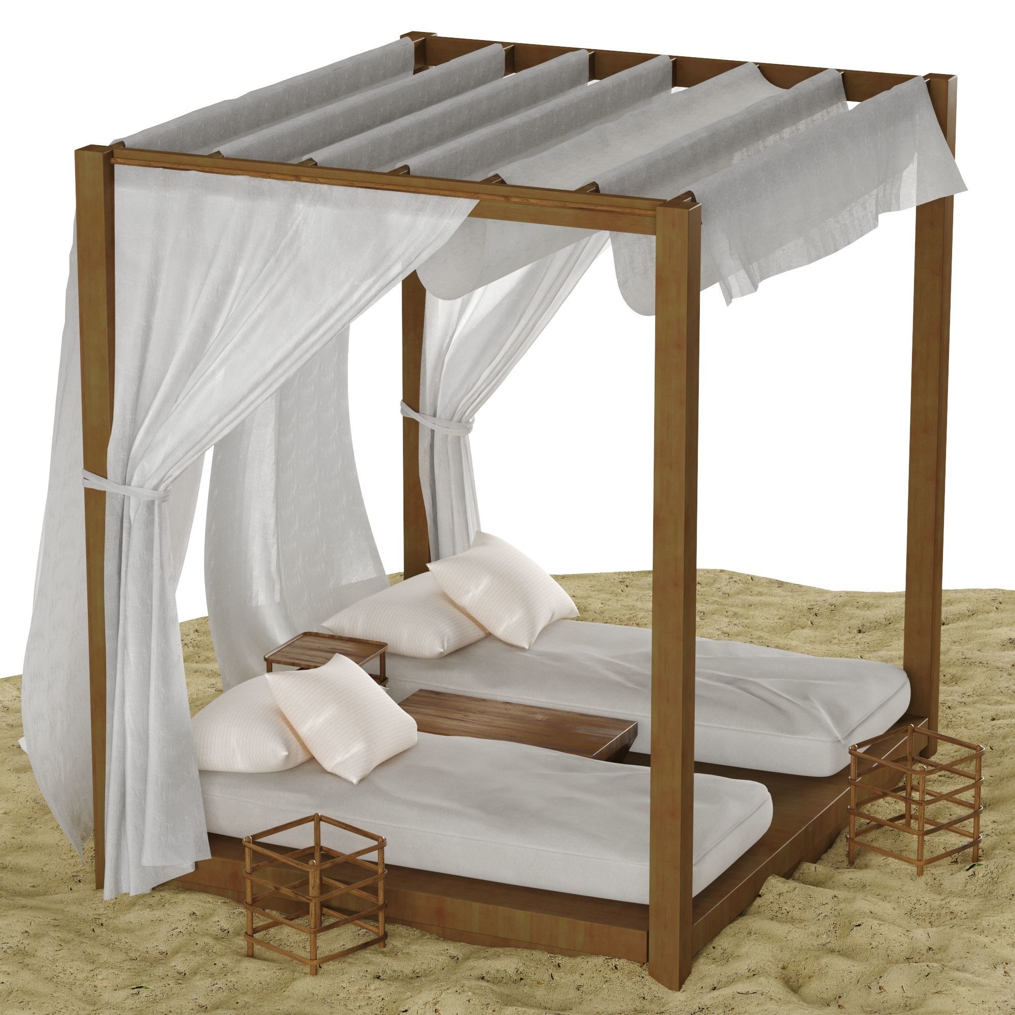 Beach lounge outdoor set 2 3D model_20