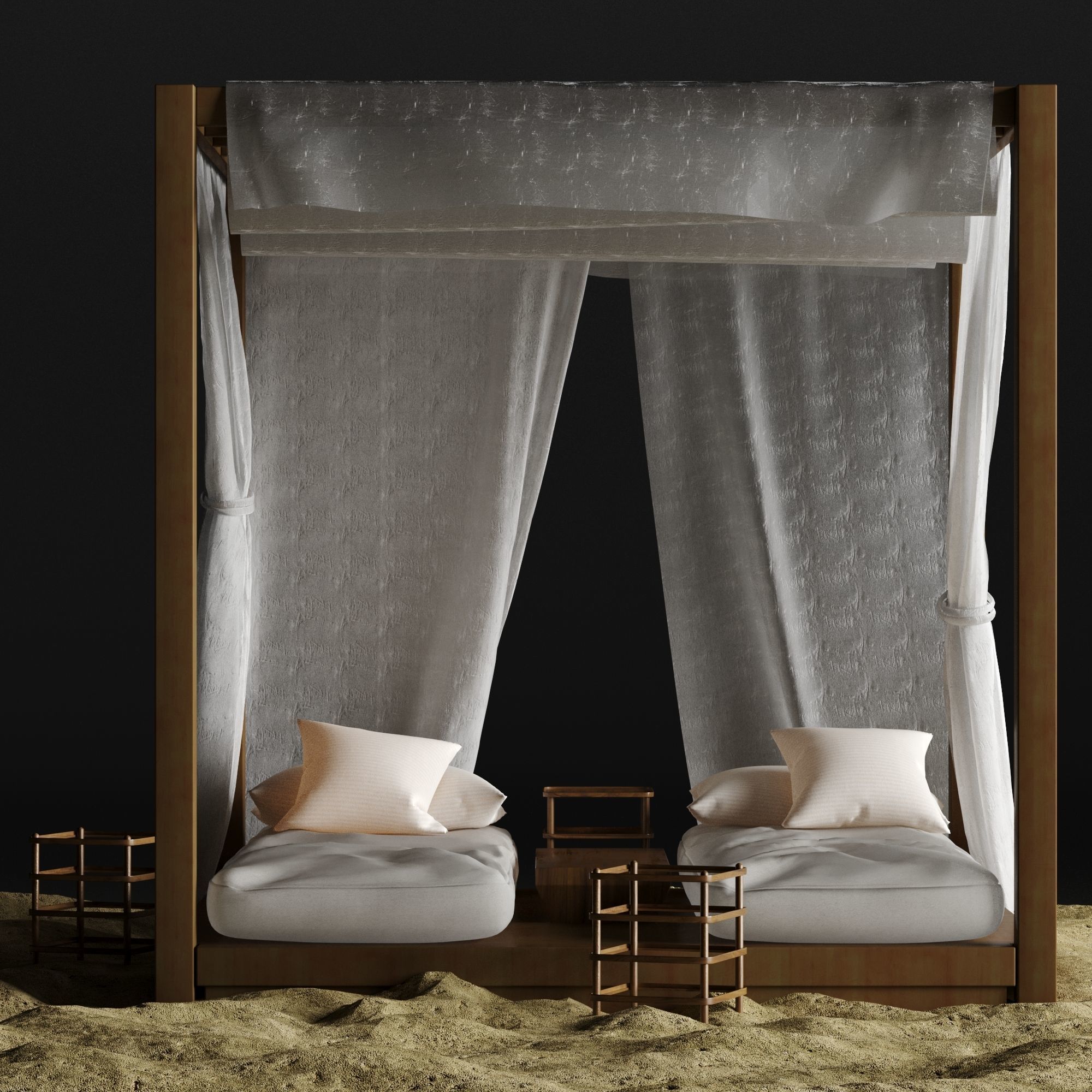 Beach lounge outdoor set 2 3D model_42