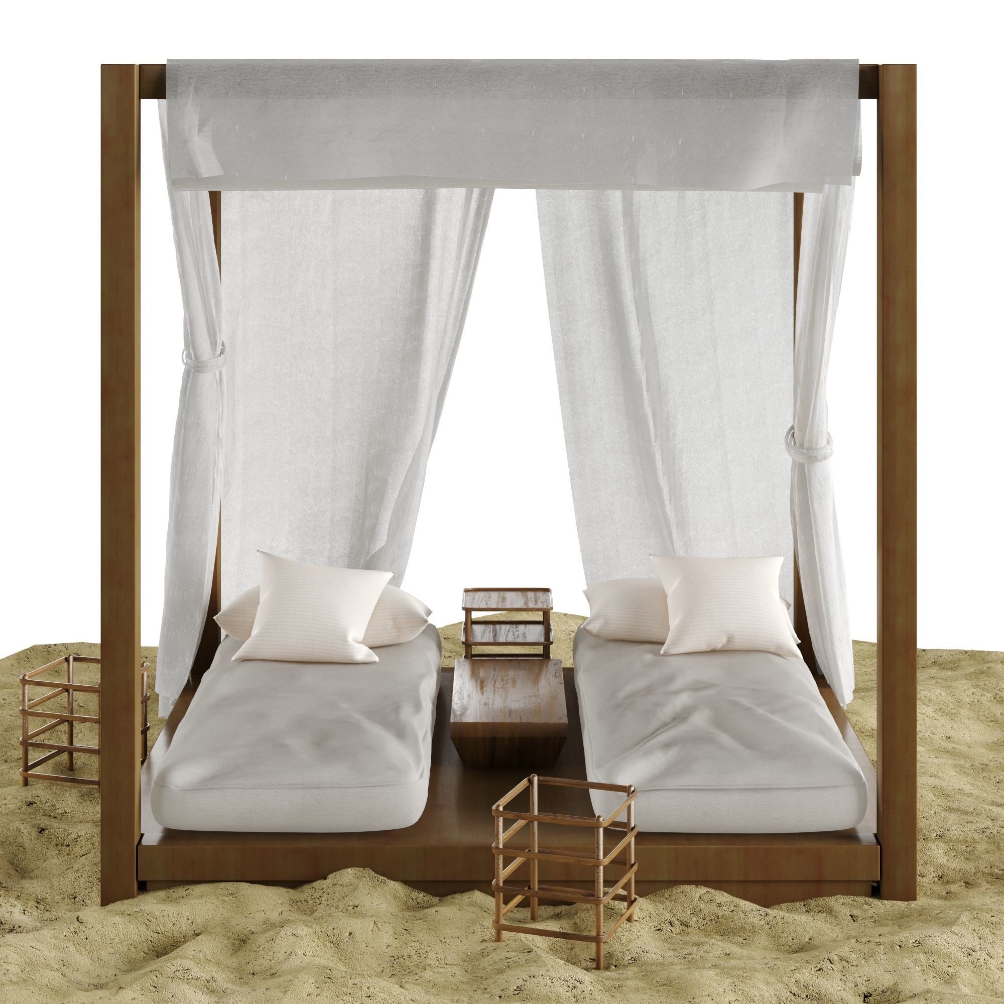 Beach lounge outdoor set 2 3D model_8